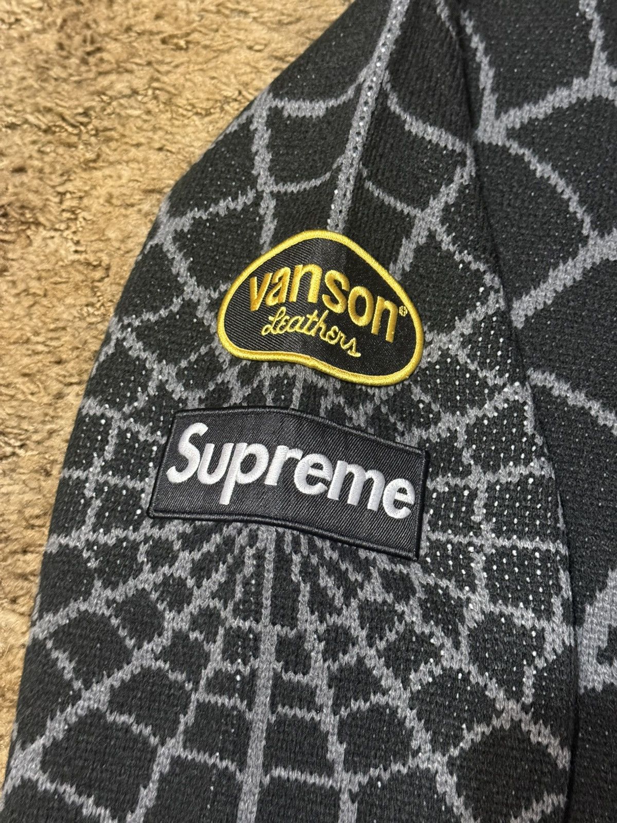 Supreme × Vanson Leathers Supreme/Vanson Leathers Spider-Man Sweater Black Brand New Size US M / EU 48-50 / 2 - 4 Thumbnail
