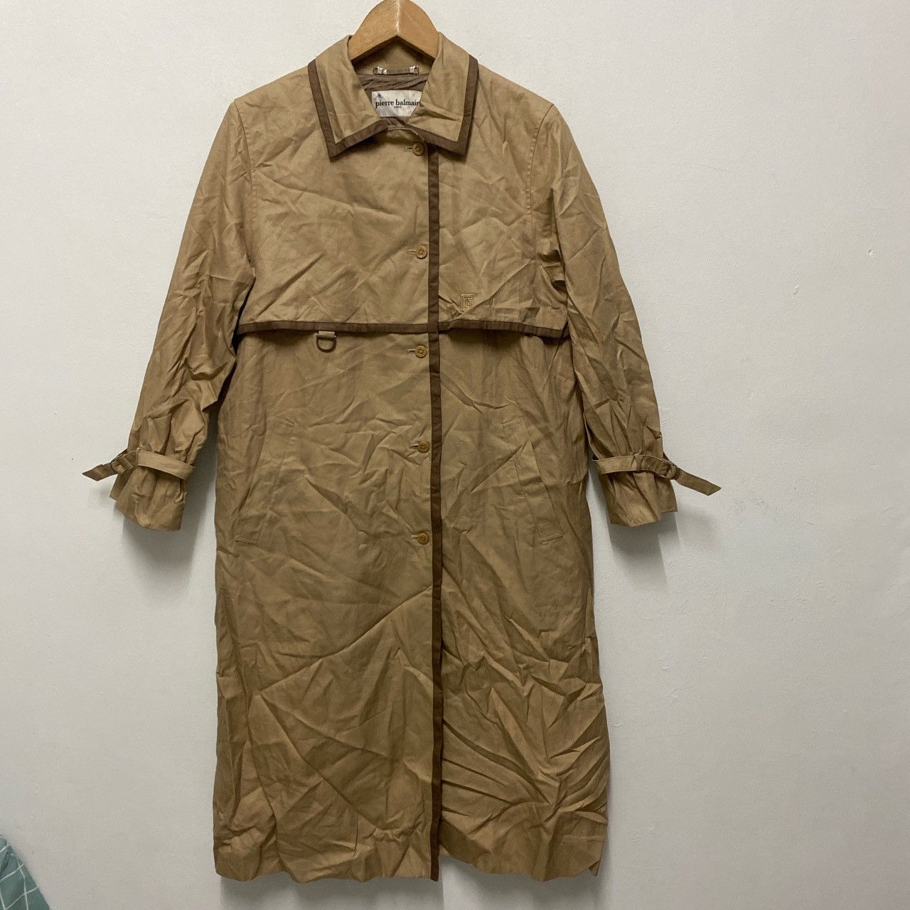 Balmain Pierre Balmain Paris 90s Signature Logo Long Trench Coat Size US S / EU 44-46 / 1 - 1 Thumbnail