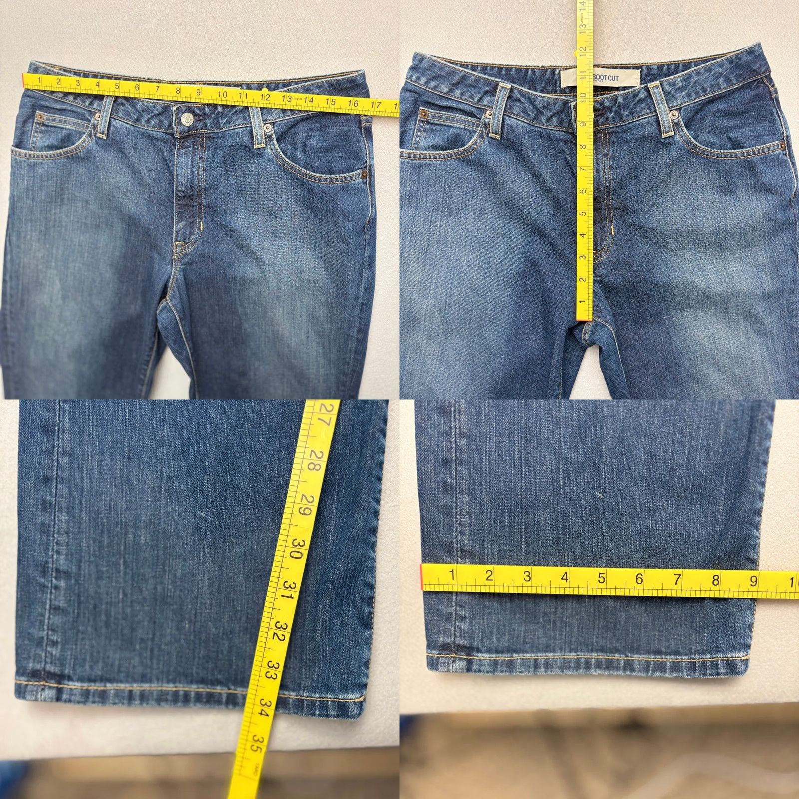 Gap VINTAGE Gap Jeans 12 LONG Blue Y2K Boot Cut Mid Rise Stretch Denim Size 34" / US 12 / IT 48 - 8 Thumbnail