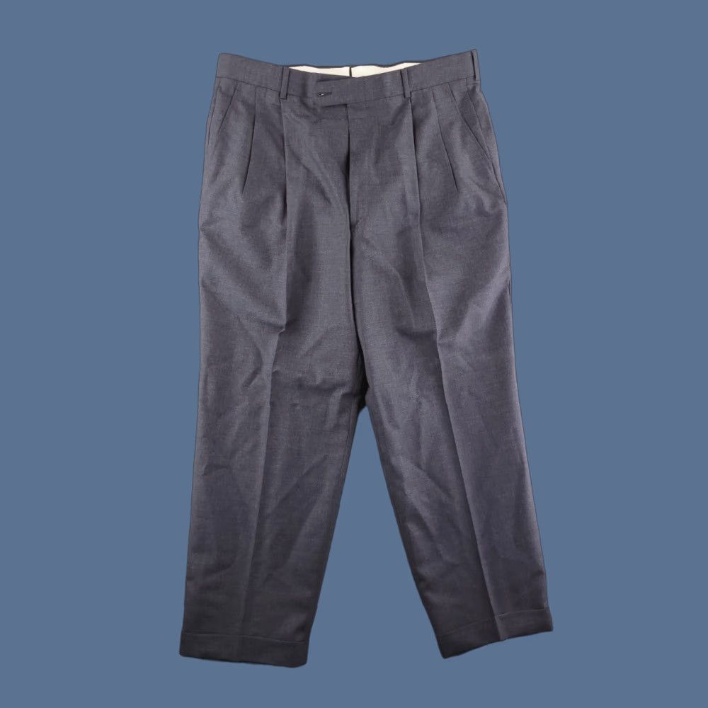 Aquascutum Aquascutum Pants Mens 35x27 Gray 100% Wool Relaxed Pleated Dress Pants Mens Size 35 Gray Wool Relaxed Aquascutum Pants Size US 35 - 1 Thumbnail