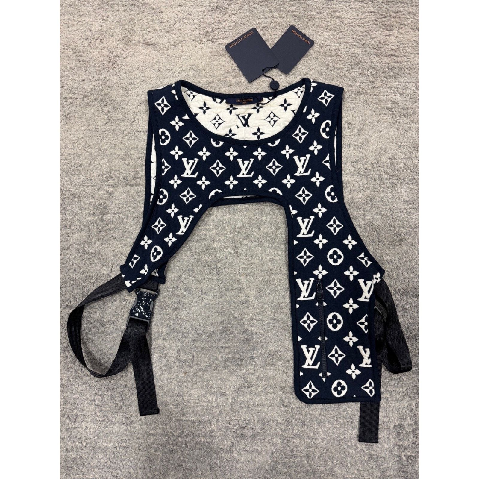 Louis Vuitton Louis Vuitton Monogram Logo Blue White Mid Layer Vest Medium Size US M / EU 48-50 / 2 - 2 Thumbnail