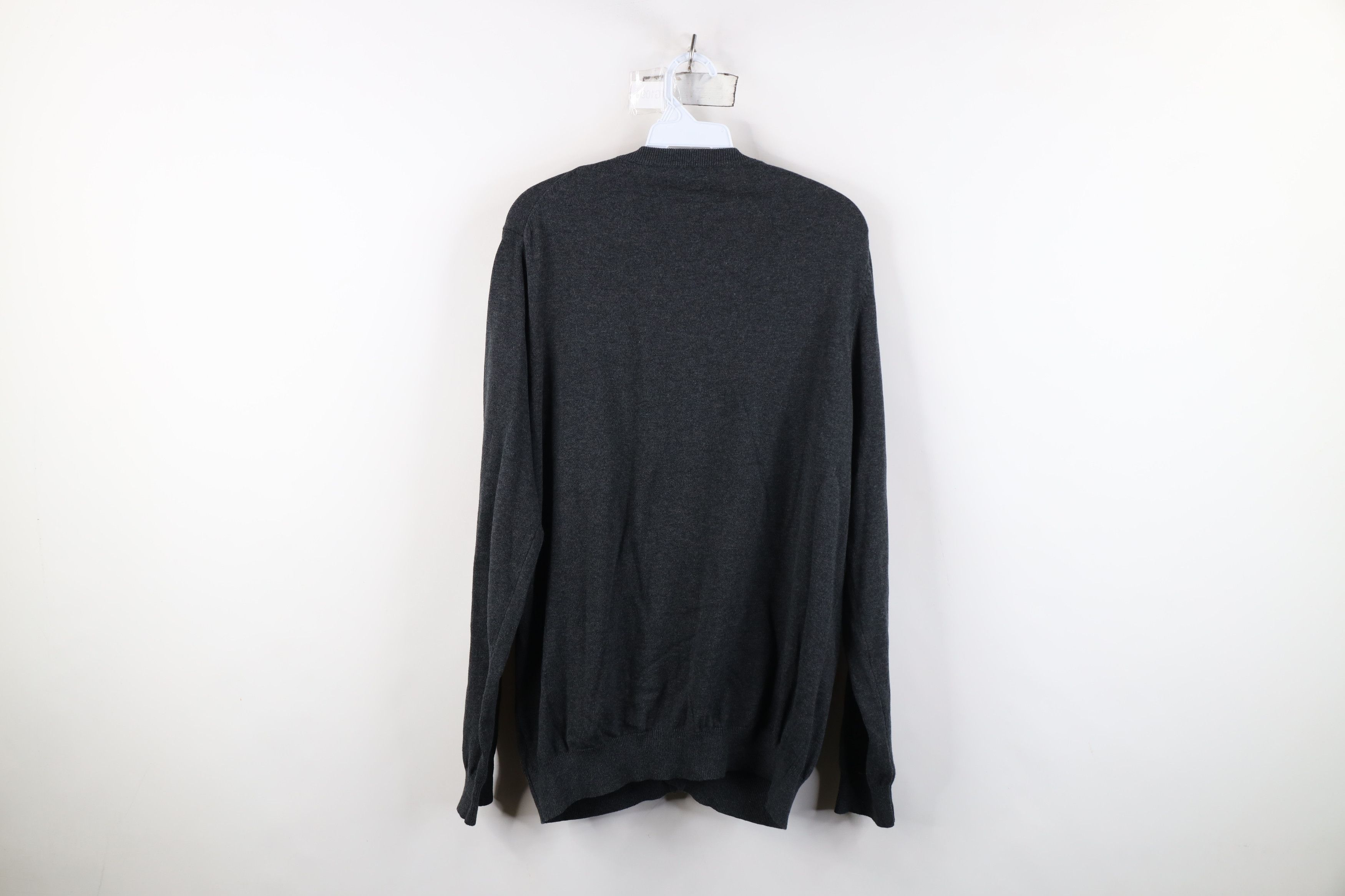 Vintage Vintage 90s Y2K Streetwear Cotton Knit Cardigan Sweater Gray Size US L / EU 52-54 / 3 - 9 Thumbnail