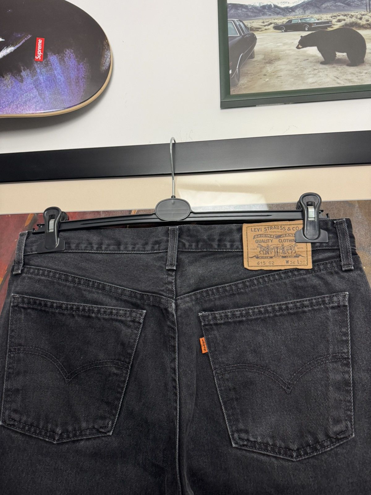 Levi's 1997 Vintage 90s Levis Orange Tab 615 Denim Washed Black Size US 36 / EU 52 - 3 Thumbnail