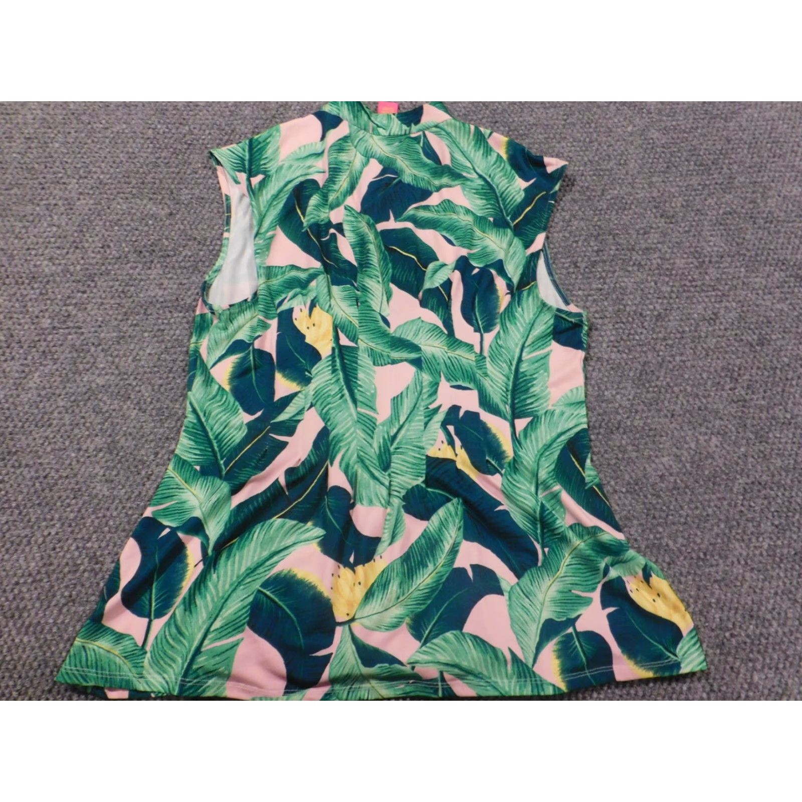 Vintage Catherine Malandrino Womens Blouse L Green Floral Sleeveless Crew Neck Pullover Casual Regular Polyester Artsy Basic style American Womens, Size L Size L / US 10 / IT 46 - 7 Thumbnail