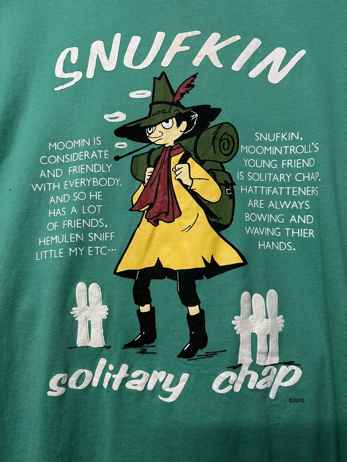 Japanese Brand Vintage 90s Snufkin Solitary Chap By Zuiyo Single Stitch Tee Size US M / EU 48-50 / 2 - 2 Thumbnail