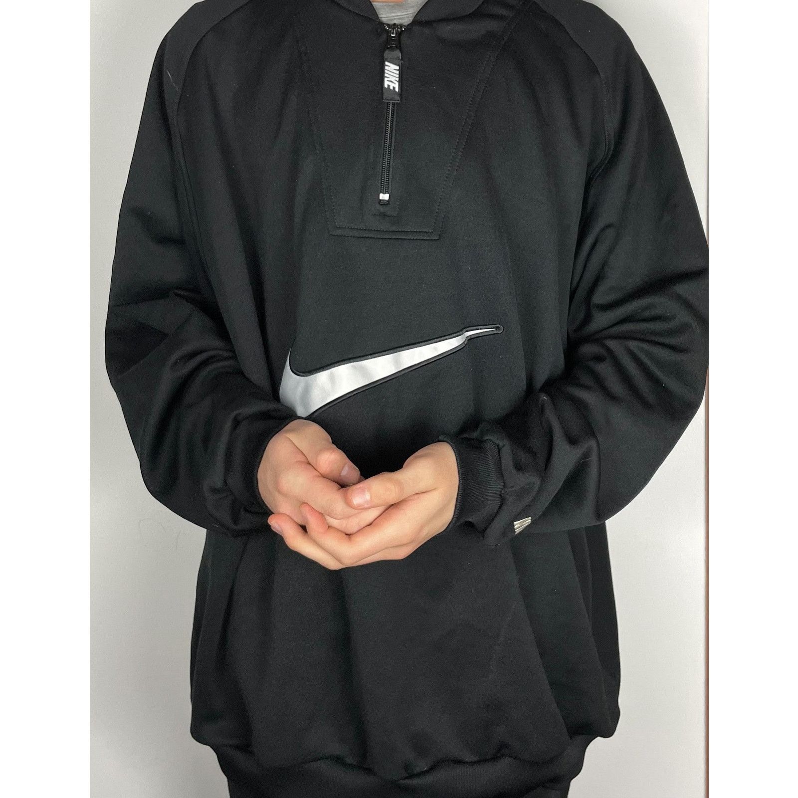Nike × Vintage Nike Men Black Polyester Long Sleeve Half Zip Sweatshirt 2XL Size US XXL / EU 58 / 5 - 2 Thumbnail