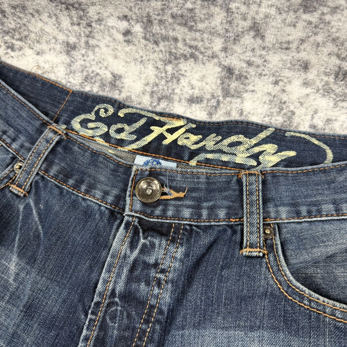 Ed Hardy Ed Hardy Y2K Dragon Embroidered Denim Jeans Size US 36 / EU 52 - 10 Thumbnail