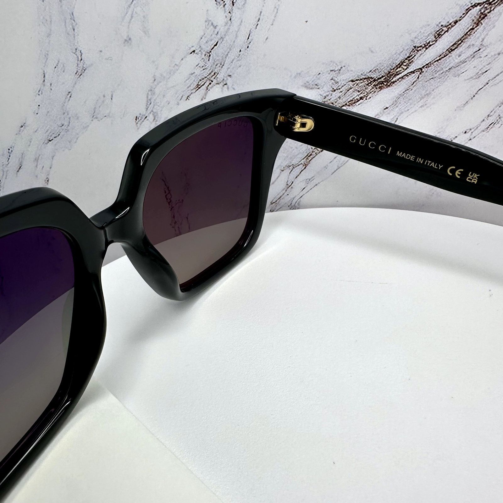 Gucci New GUCCI Sunglasses Black 54mm Square Gold GG Red Green Web Size ONE SIZE - 7 Thumbnail