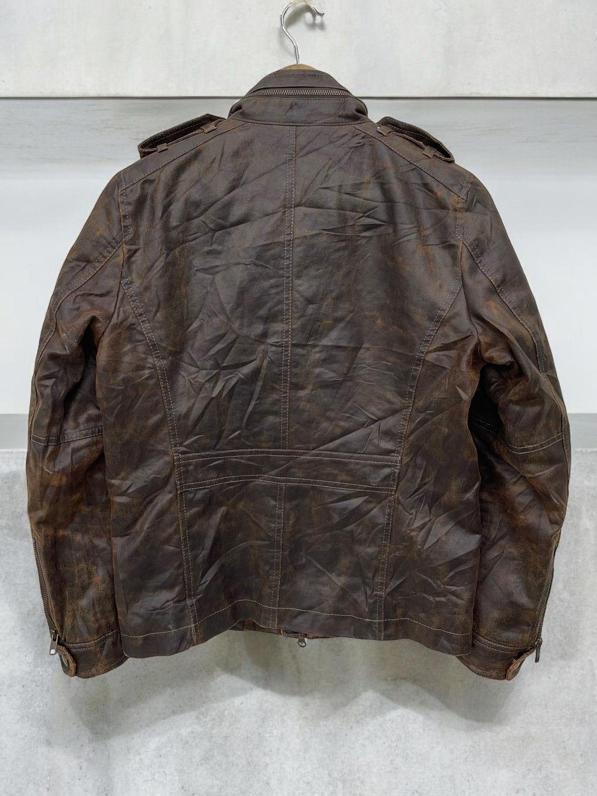 14th Addiction × Japanese Brand × KMRii 🔥Vintage Rattle Trap Synthetic Leather Raiders Wax Jacket Size US M / EU 48-50 / 2 - 4 Thumbnail