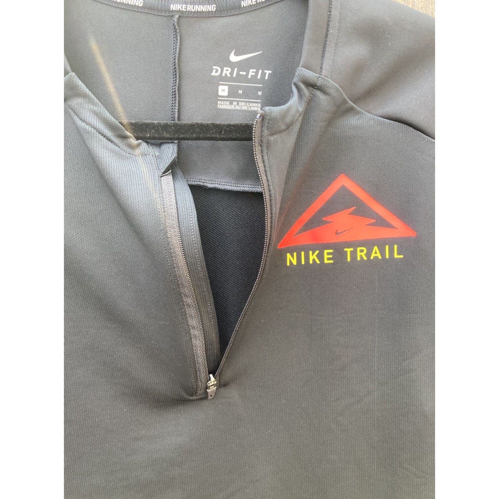 Nike Men's Nike Running Dri-Fit Wind Trail Jacket Black M Half-Zip Nike Running Jacket Mens Size US M / EU 48-50 / 2 - 5 Thumbnail