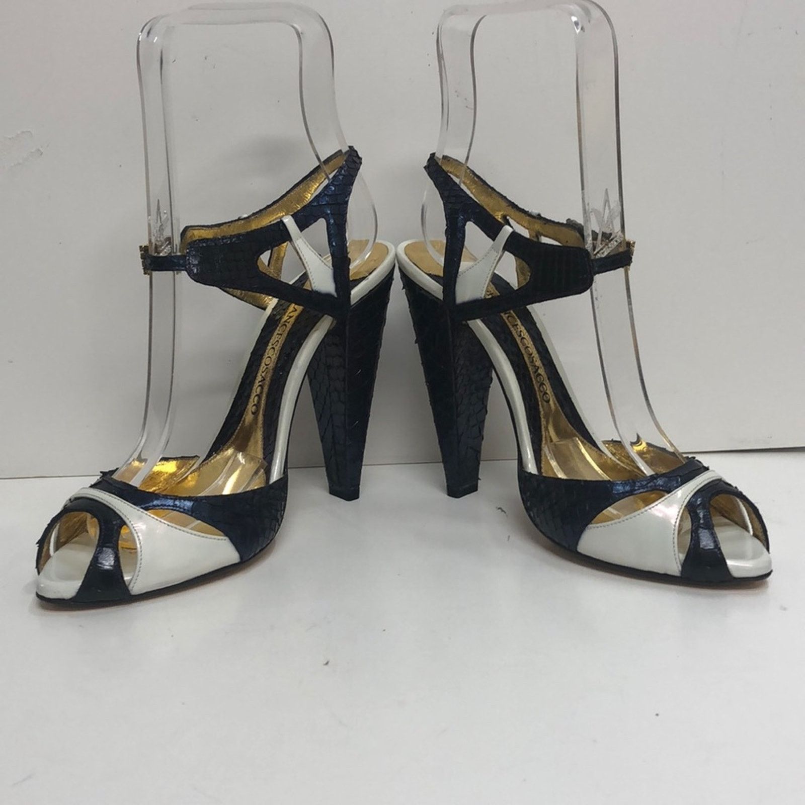 & Other Stories Francesco Sacco Made in Italy White Leather wSnake Size US 7 / IT 37 - 2 Thumbnail
