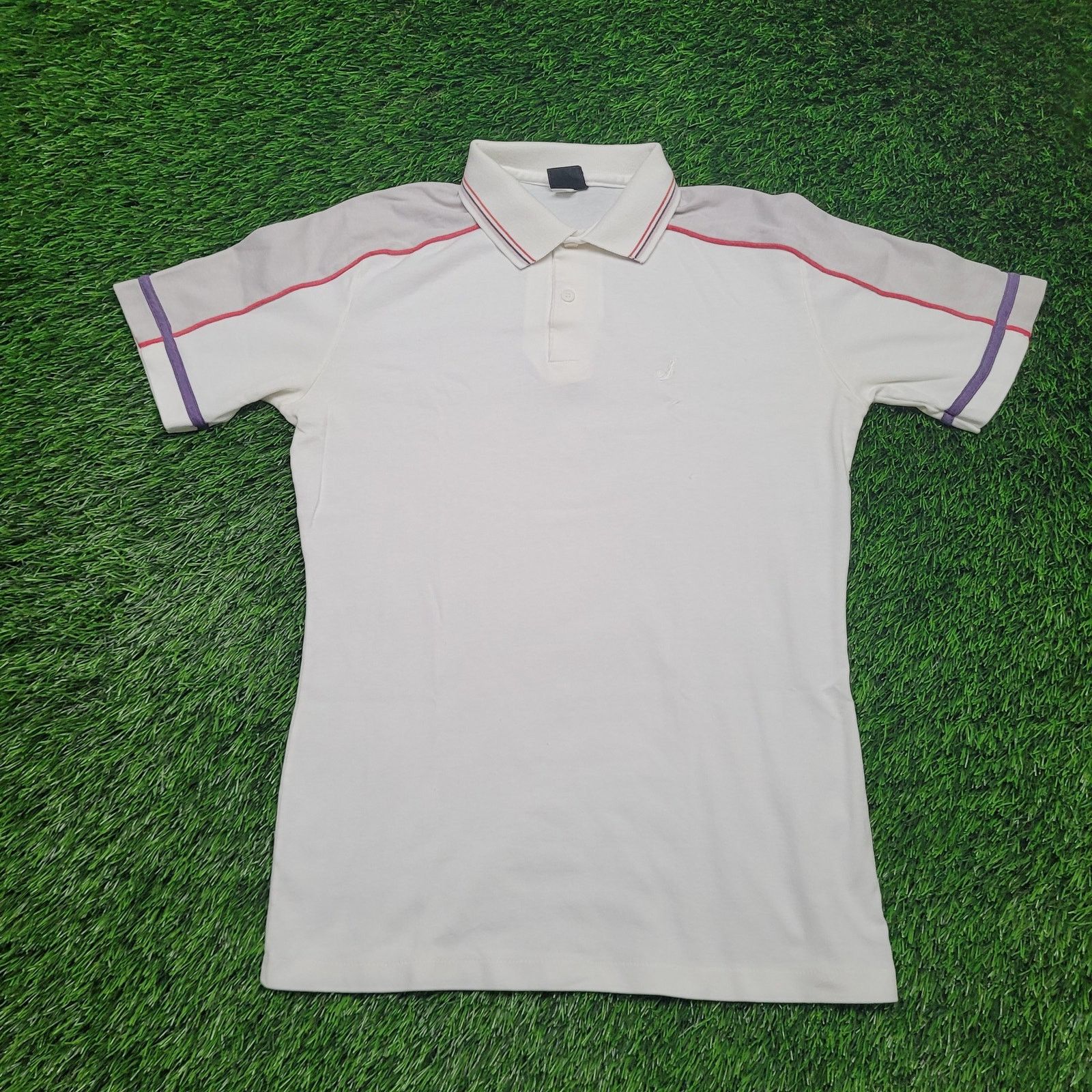 Jantzen VTG 80s Jantzen USA Made Polo Shirt M Colorblock Stripe Knit Size US M / EU 48-50 / 2 - 1 Thumbnail
