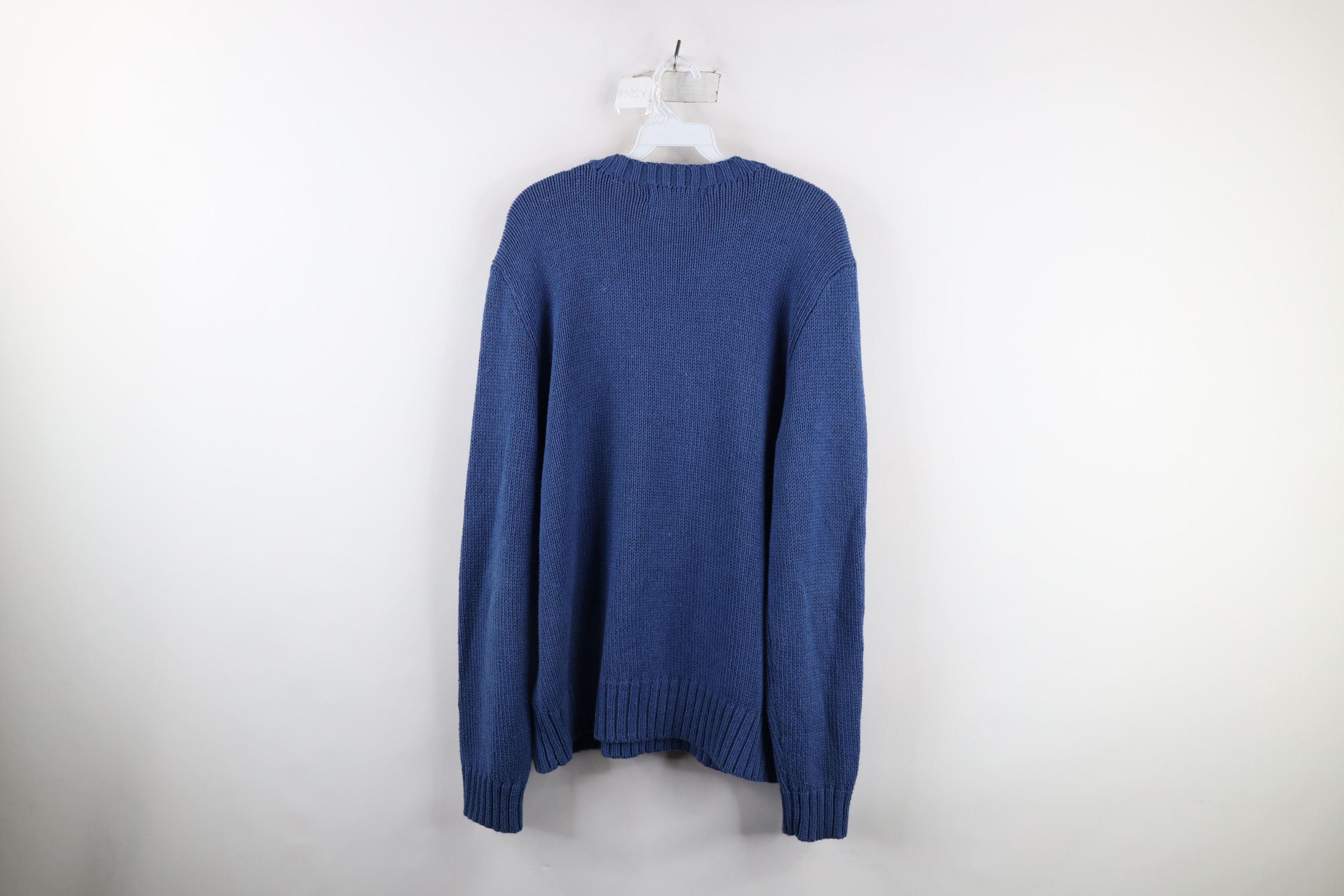 Ralph Lauren × Vintage Vintage 90s Ralph Lauren Knit Crewneck Sweater Blue Size US L / EU 52-54 / 3 - 8 Thumbnail