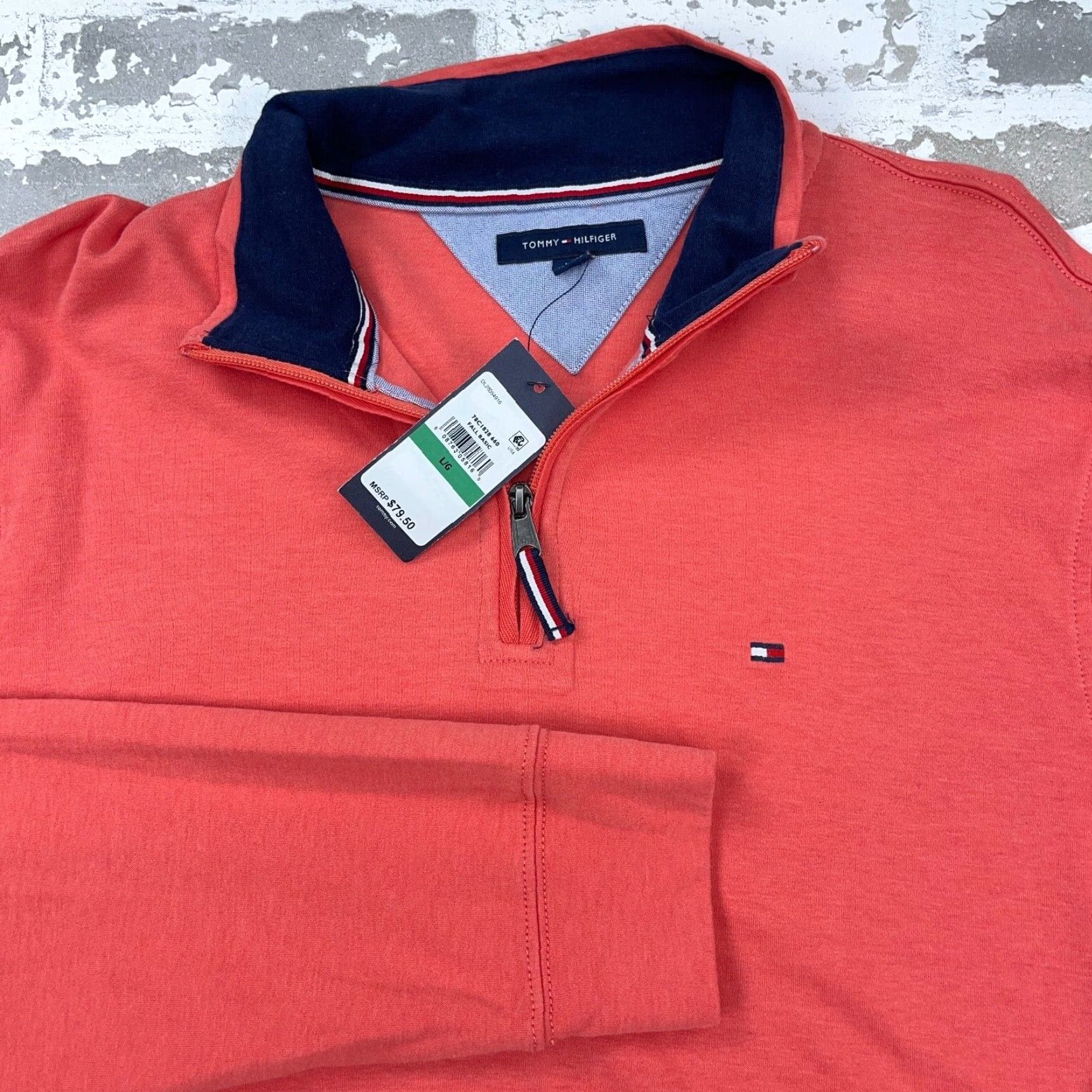 Tommy Hilfiger Tommy Hilfiger Sweater Men Large Pink Pullover 1/4 Zip Knit Vintage Modern Classic Golf Sweatshirt Size US L / EU 52-54 / 3 - 2 Thumbnail
