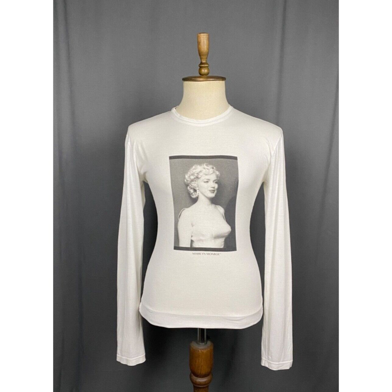 Dolce & Gabbana Dolce&Gabbana Marilyn Monroe Men's White Crewneck Henley Swe Size US M / EU 48-50 / 2 - 1 Thumbnail
