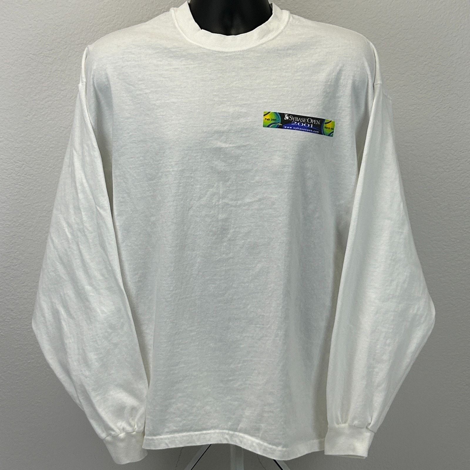 Hanes Vintage Y2Ks 2001 Sybase Open T Shirt Tennis XL X-Large Size US XL / EU 56 / 4 - 2 Thumbnail