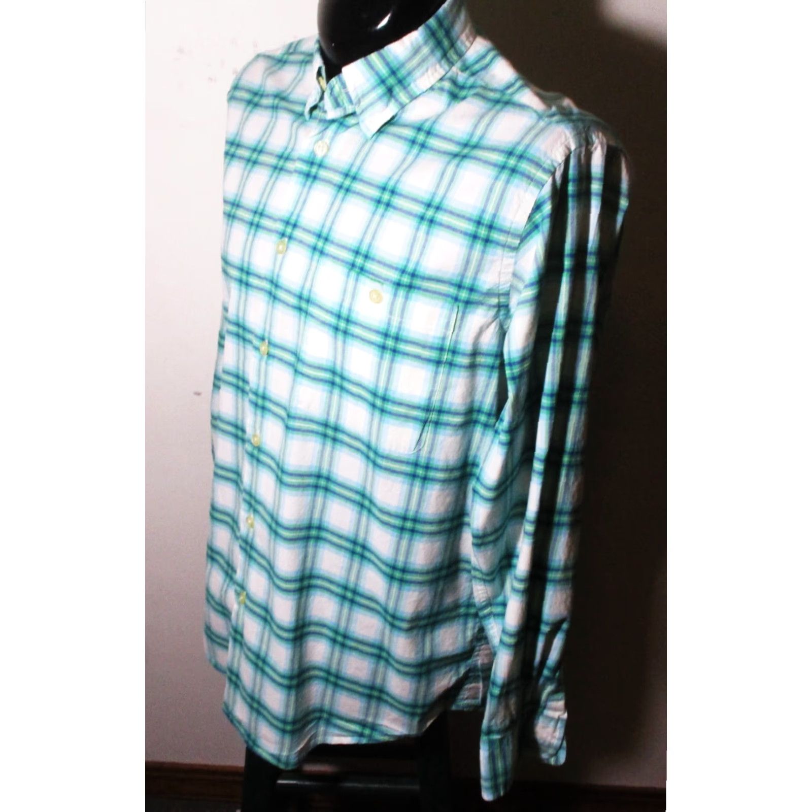 Orvis Orvis Shirt Mens Button-Up Long Sleeve Green Linen Blend M Regular Men’s Green Orvis Button-Front Check Casual All Seasons Vintage No Size US M / EU 48-50 / 2 - 4 Thumbnail