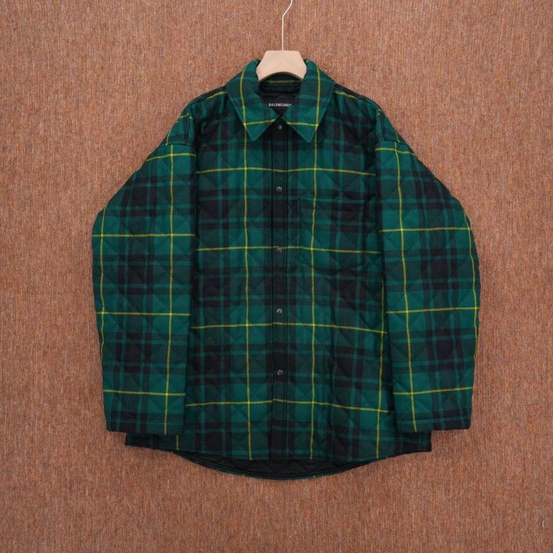 Balenciaga Balenciaga Gingham Cotton Shirt Jacket Size US S / EU 44-46 / 1 - 1 Thumbnail