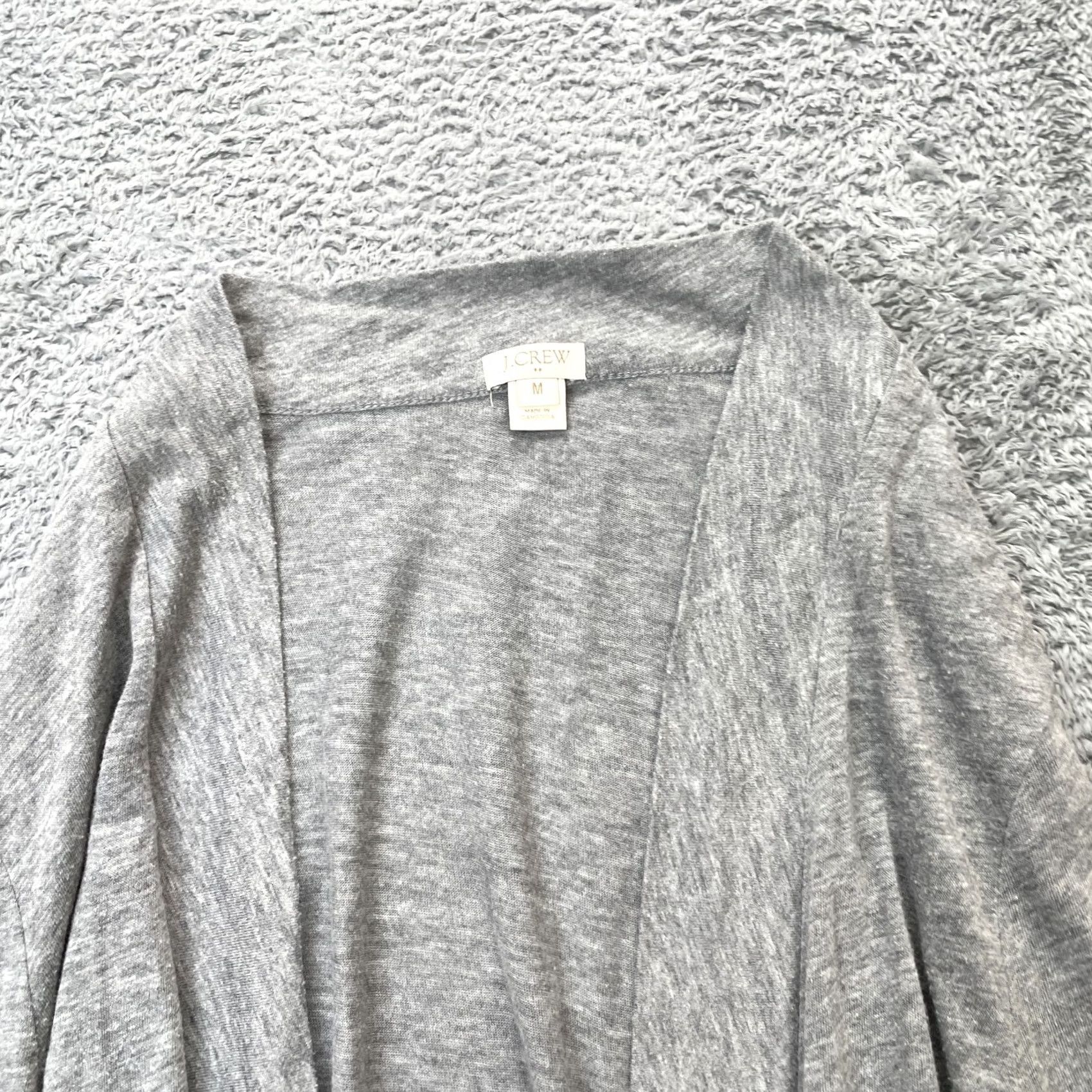 J.Crew J. Crew Sweater Cardigan Womens Medium Gray Heather Knit Cotton Open Front Regular L/S Pullover Vintage? Size M / US 6-8 / IT 42-44 - 7 Thumbnail