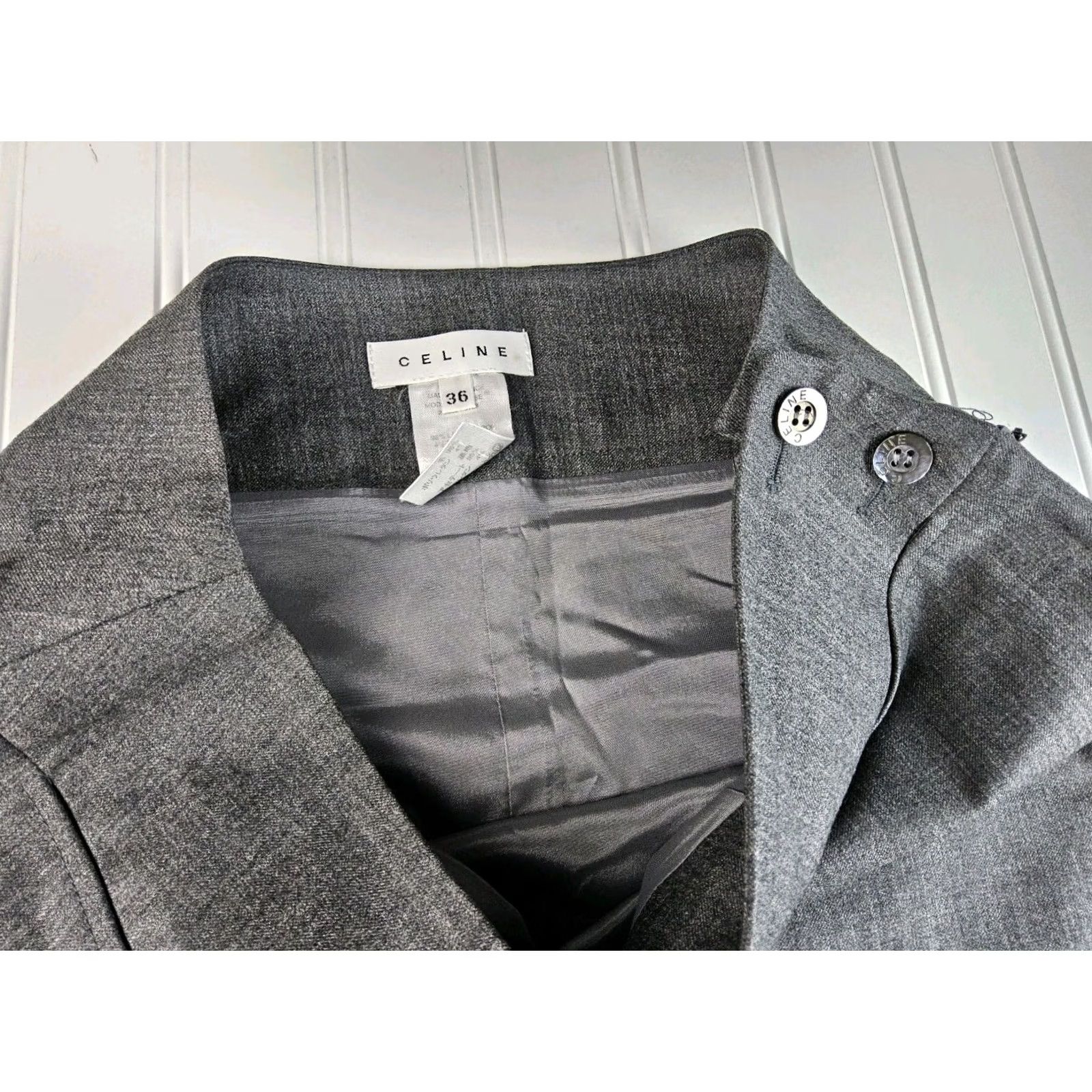 Celine Celine Skirt Women Wool Straight Pencil Midi Grey 36 Size Regular Size 25" / US 0 / IT 36 - 4 Thumbnail