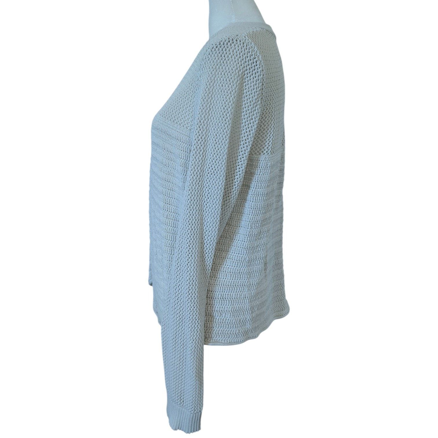 Other Weekend Los Angeles Iman Ivory Knit Button Down Cardigan Size L / US 10 / IT 46 - 4 Thumbnail