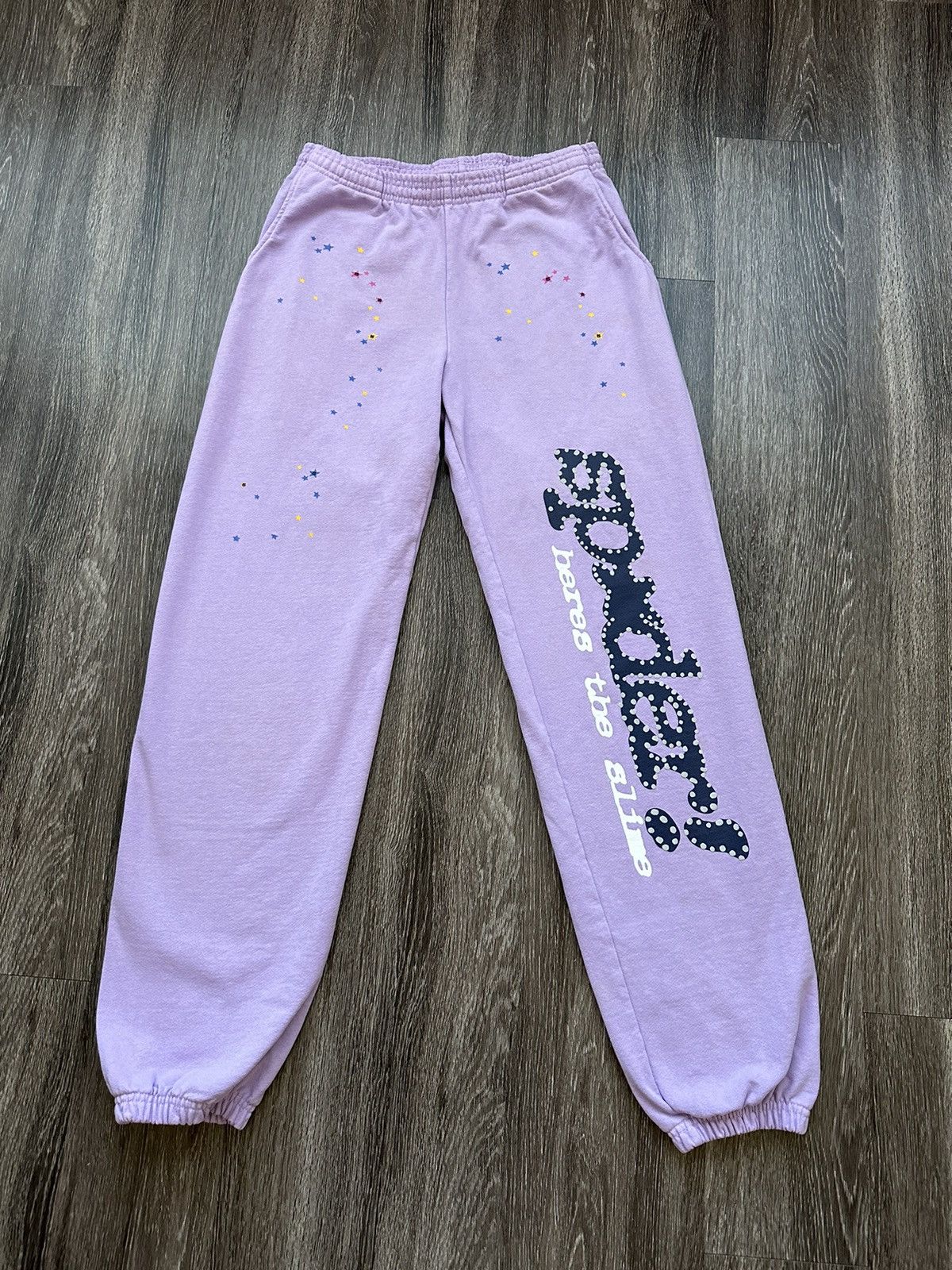 Pre-owned Spider Worldwide X Young Thug Sp5der Acai Sweatpants Purple Small Young Thug
