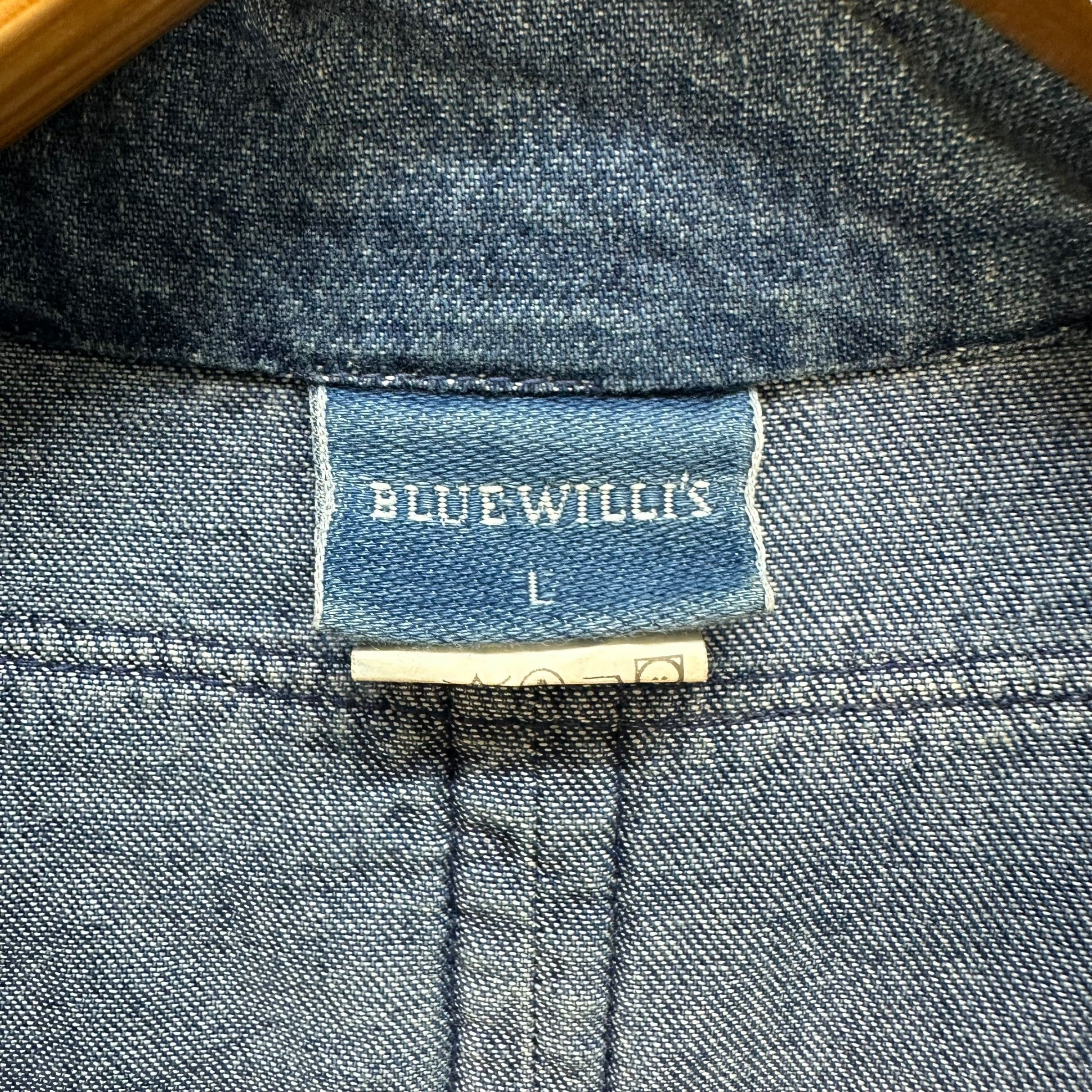 Indigo BLUE WILLI'S Indigo Button Jean Jacket #A43-0989 Size L / US 10 / IT 46 - 8 Thumbnail