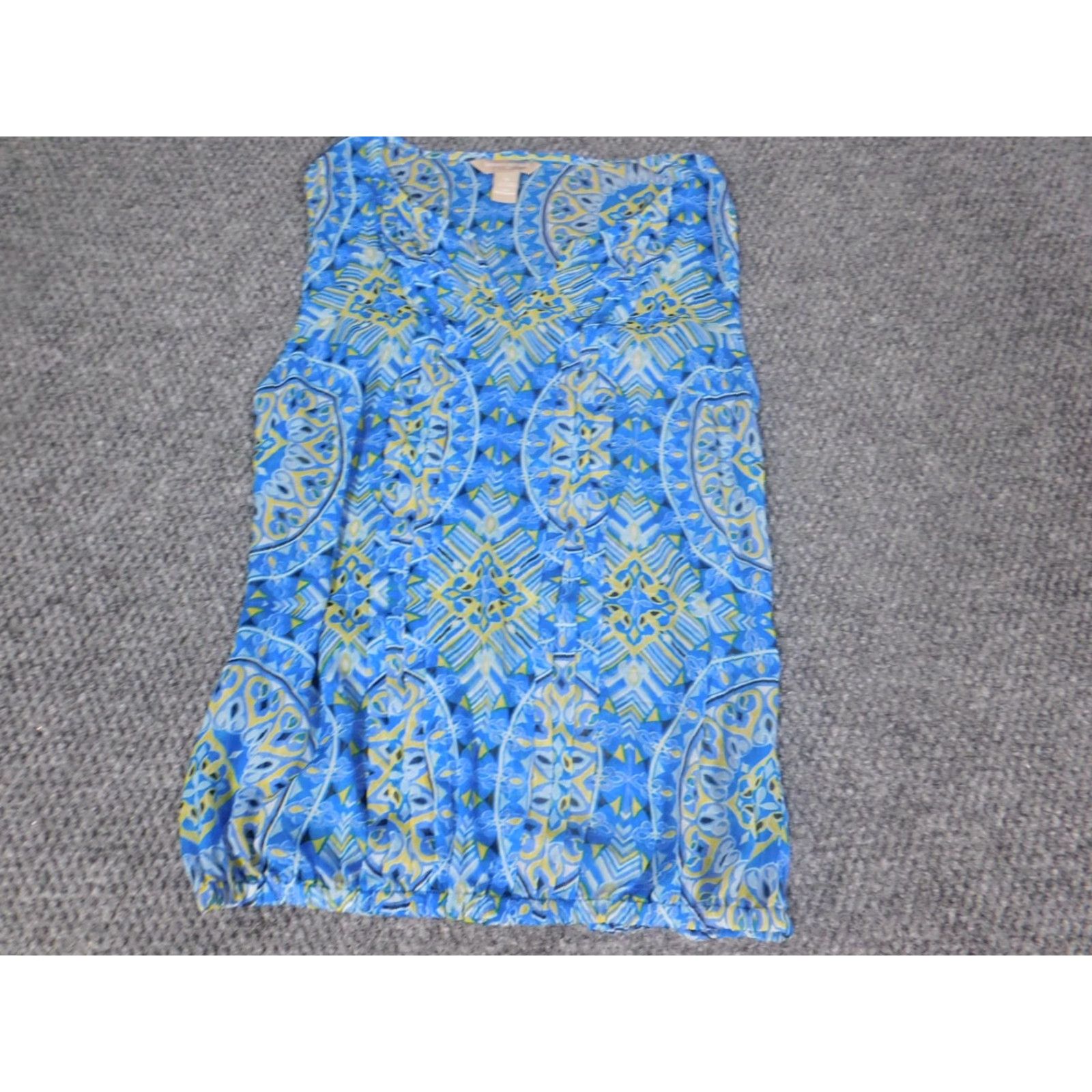 Banana Republic Banana Republic Blouse XS Women Blue Crew Neck Pullover Casual Shirt Pattern Solid Sleeveless Polyester Rayon Basic Classic Stretch Vintage No N/A Size XS / US 0-2 / IT 36-38 - 3 Thumbnail