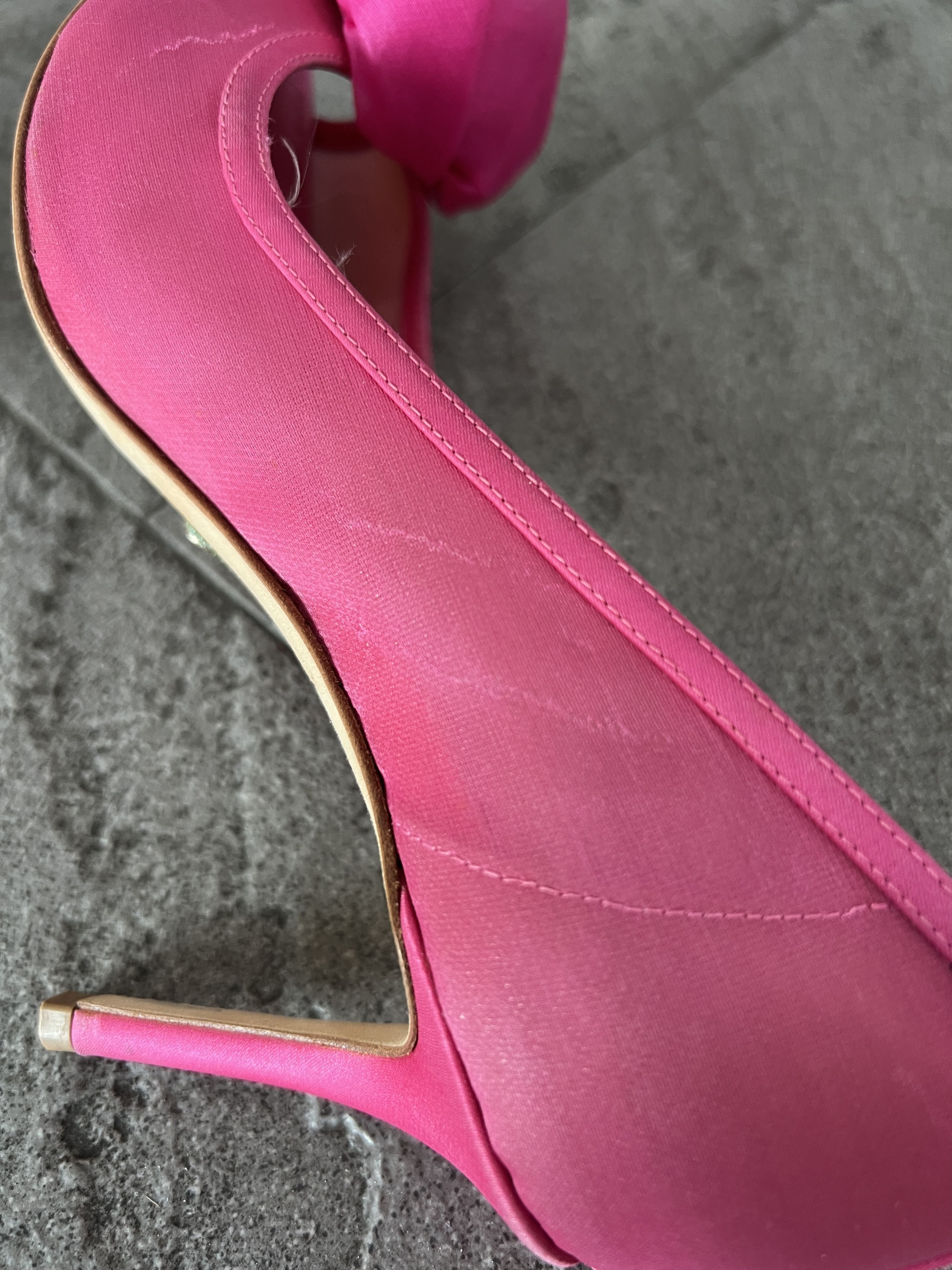 Dior Dior Pink Rose Peep Toe Heels Satin Mesh EU36 Size US 6 / IT 36 - 9 Thumbnail