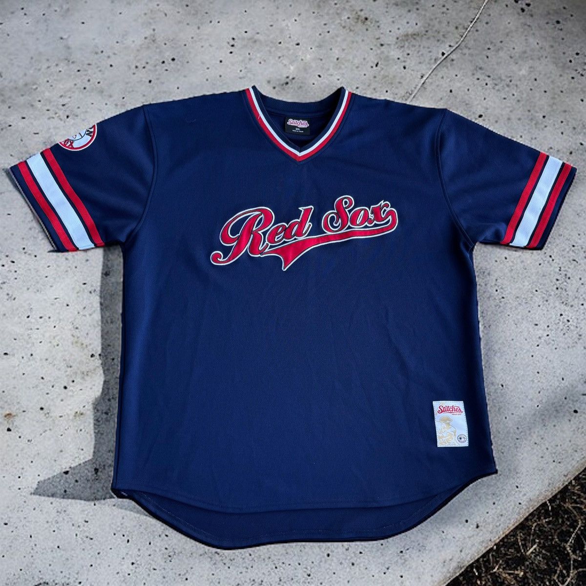 MLB × Vintage Boston Red Sox Early 2000s Stitches Navy MLB Jersey vintage Size US XXL / EU 58 / 5 - 2 Thumbnail