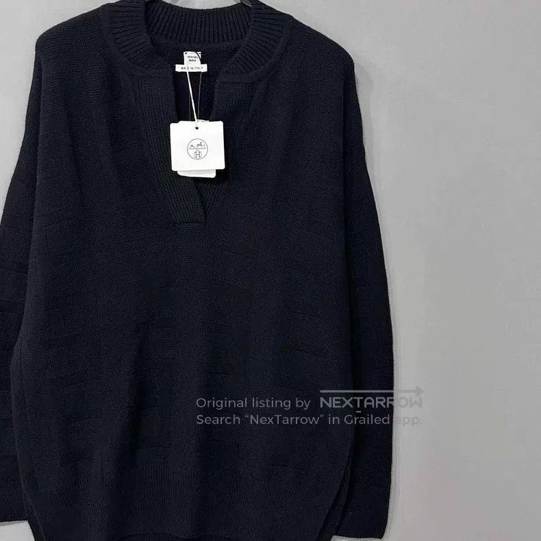 Hermes Hermes Black patterned wool sweater Size XXS / US 00 / IT 34 - 2 Thumbnail