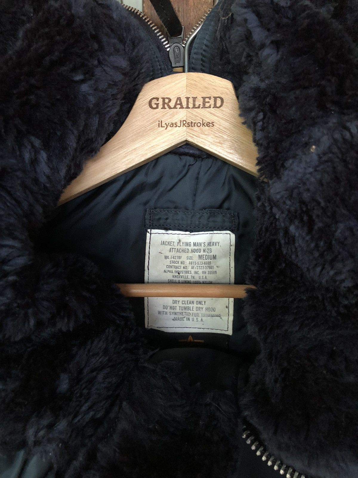 Alpha Industries Vintage Alpha Industries Fur Hoodie Bomber Military Jacket Size US M / EU 48-50 / 2 - 16 Thumbnail
