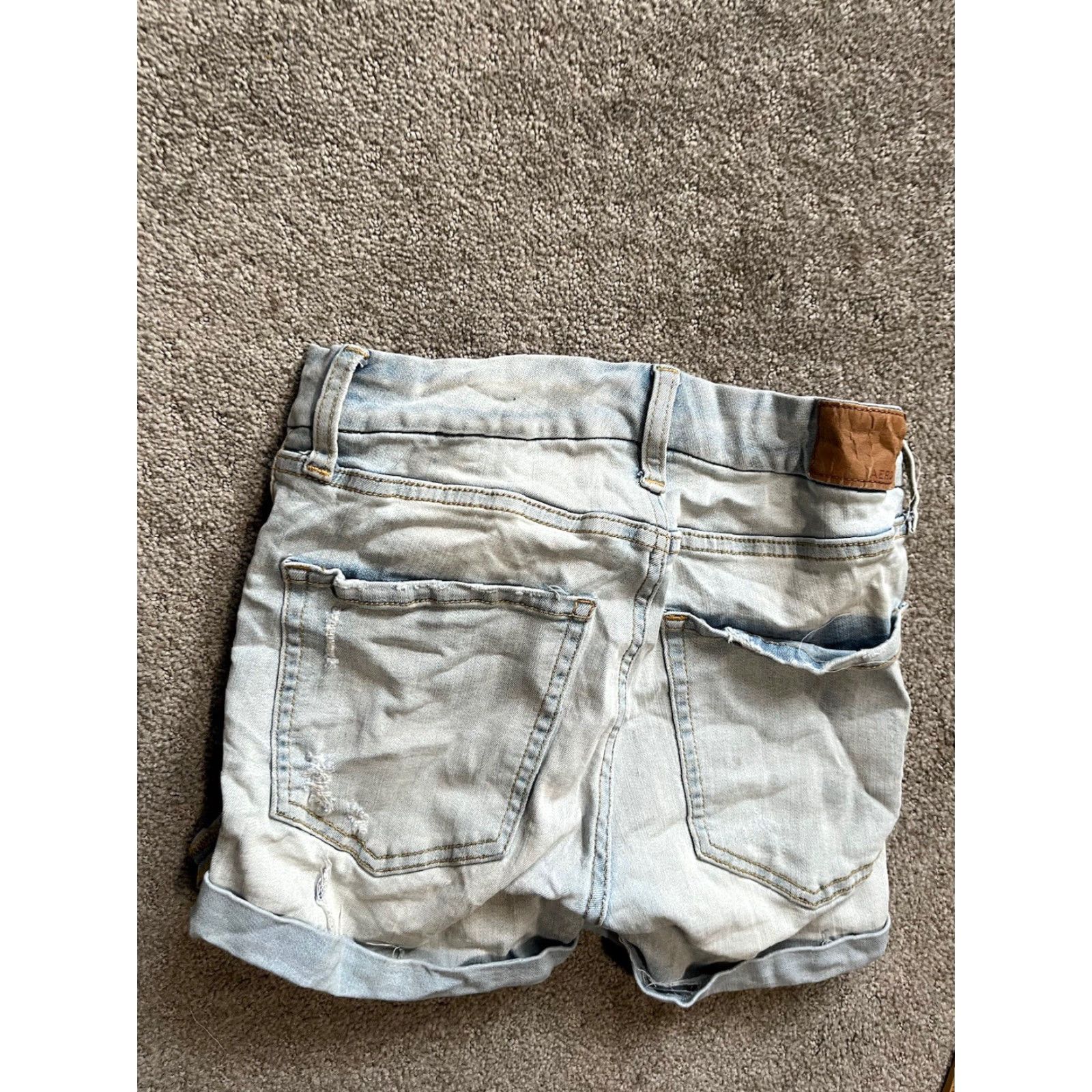 Vintage Aéropostale AERO High Rise Curvy Midi 3" Stretch Denim Shorts Women’s 0 Blue Cuffed 5-Pocket Design Denim Casual Women Size 25" / US 0 / IT 36 - 2 Thumbnail