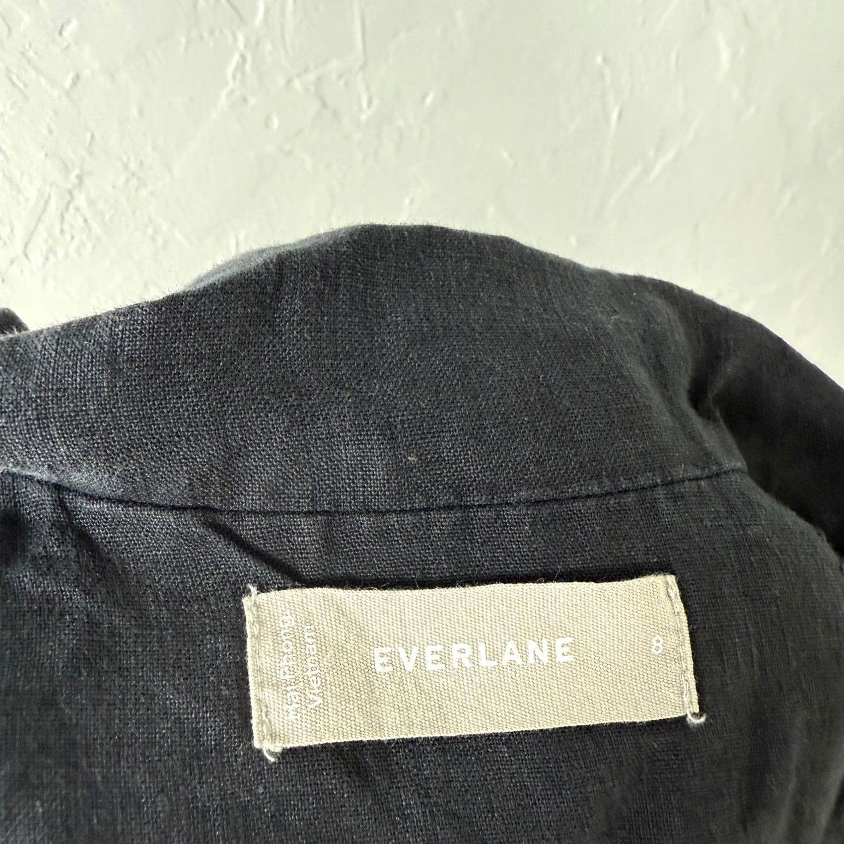Everlane Everlane Women's Shirt Top Linen Button Short Sleeve Casual Classic Black 8 Shirt Womens Linen Button-Up 40 Bust 22hem Spring Summer Fall Size M / US 6-8 / IT 42-44 - 5 Thumbnail