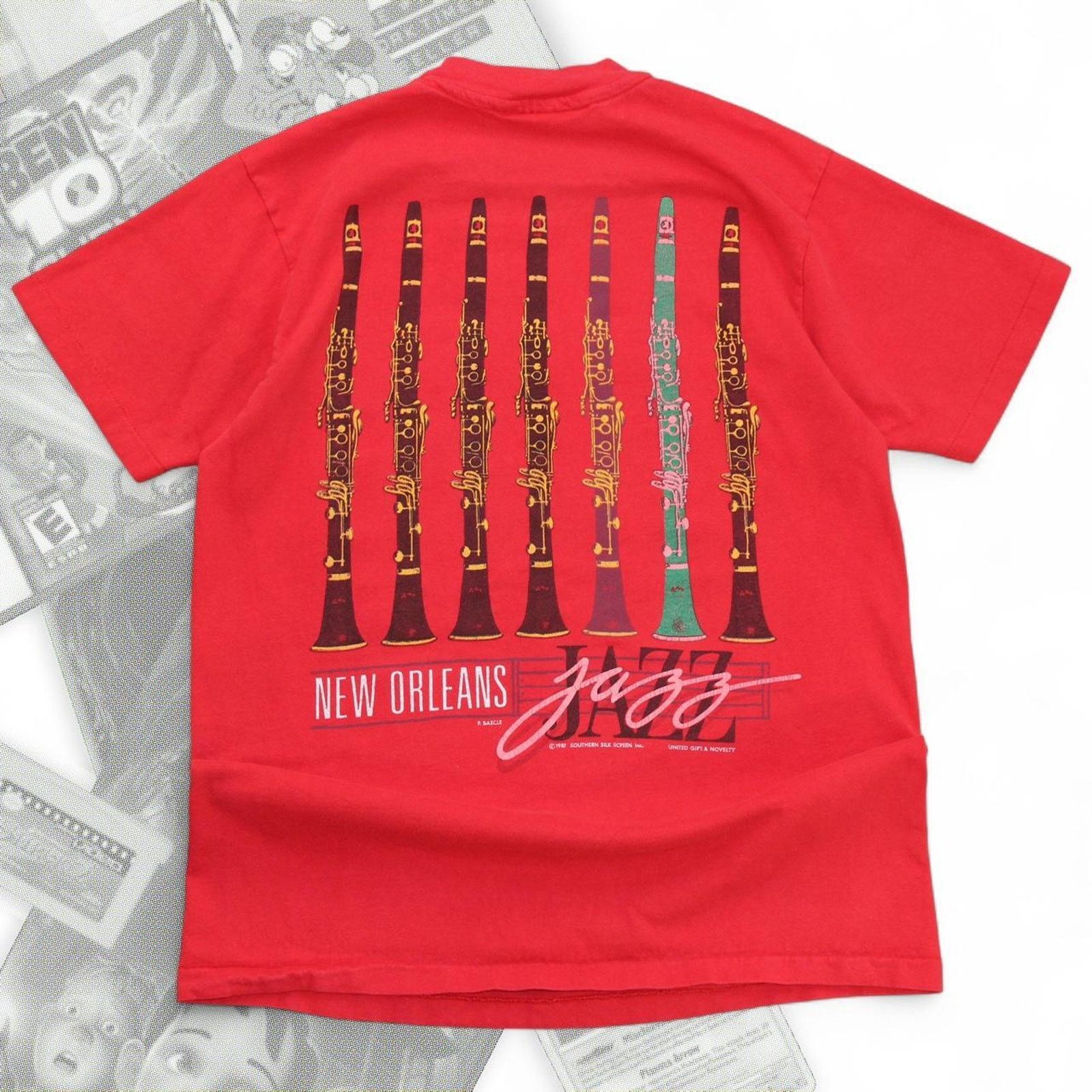 & Other Stories Red True Vintage 80’s New Orleans Jazz Graphic Tee Size US M / EU 48-50 / 2 - 1 Thumbnail