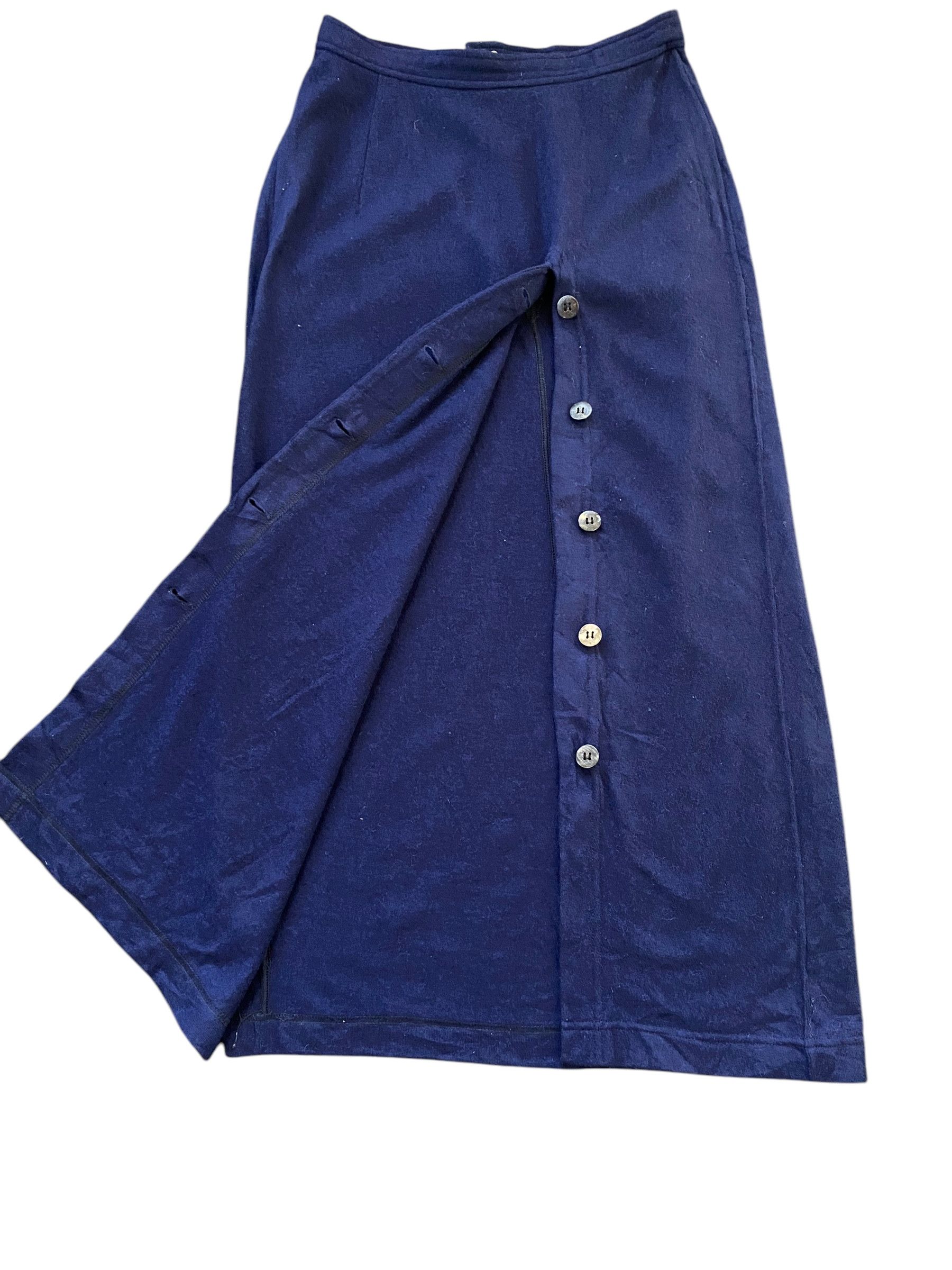 Comme des Garcons × Designer × Vintage 80s Comme des garcons Rei Kawakubo wool button midi skirt Size 24" / US 00 / IT 34 - 1 Thumbnail