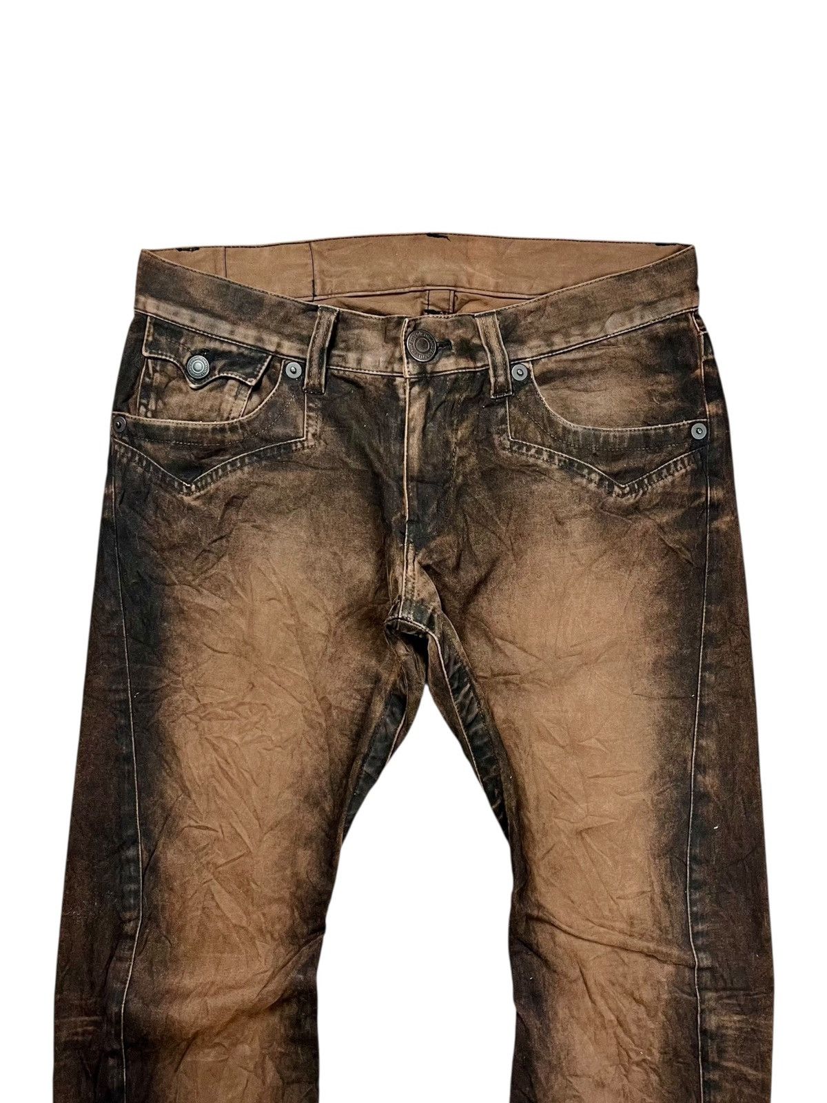 If Six Was Nine 2000s Rattle Trap - Chocolate Mud Wash Denim Pants Size US 29 - 3 Thumbnail