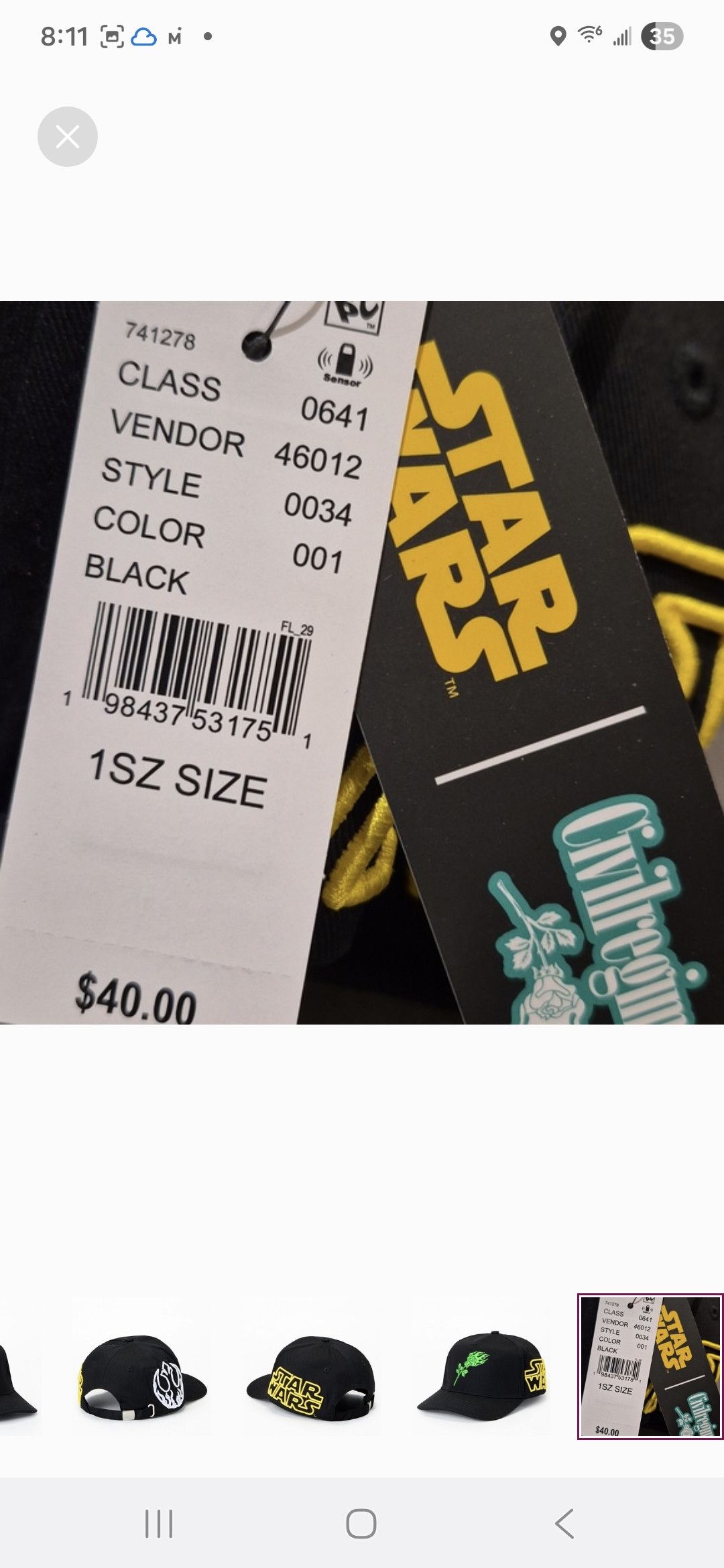 Civil Regime Civil x Star Wars Rebel Dad Hat Size ONE SIZE - 5 Thumbnail