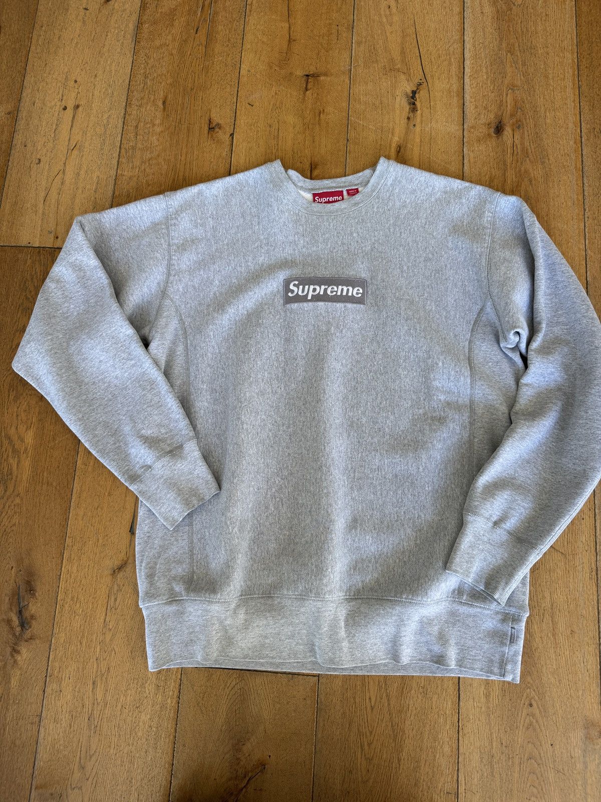 Supreme Grey Box Logo Crewneck | Grailed
