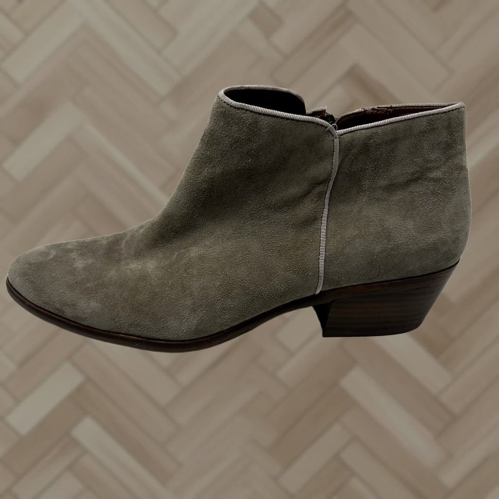 Sam Edelman Sam Edelman PIRRO Booties Womens 9.5 M Gray Suede Leather Ankle Boots Side Zip Size US 10 / IT 40 - 1 Thumbnail