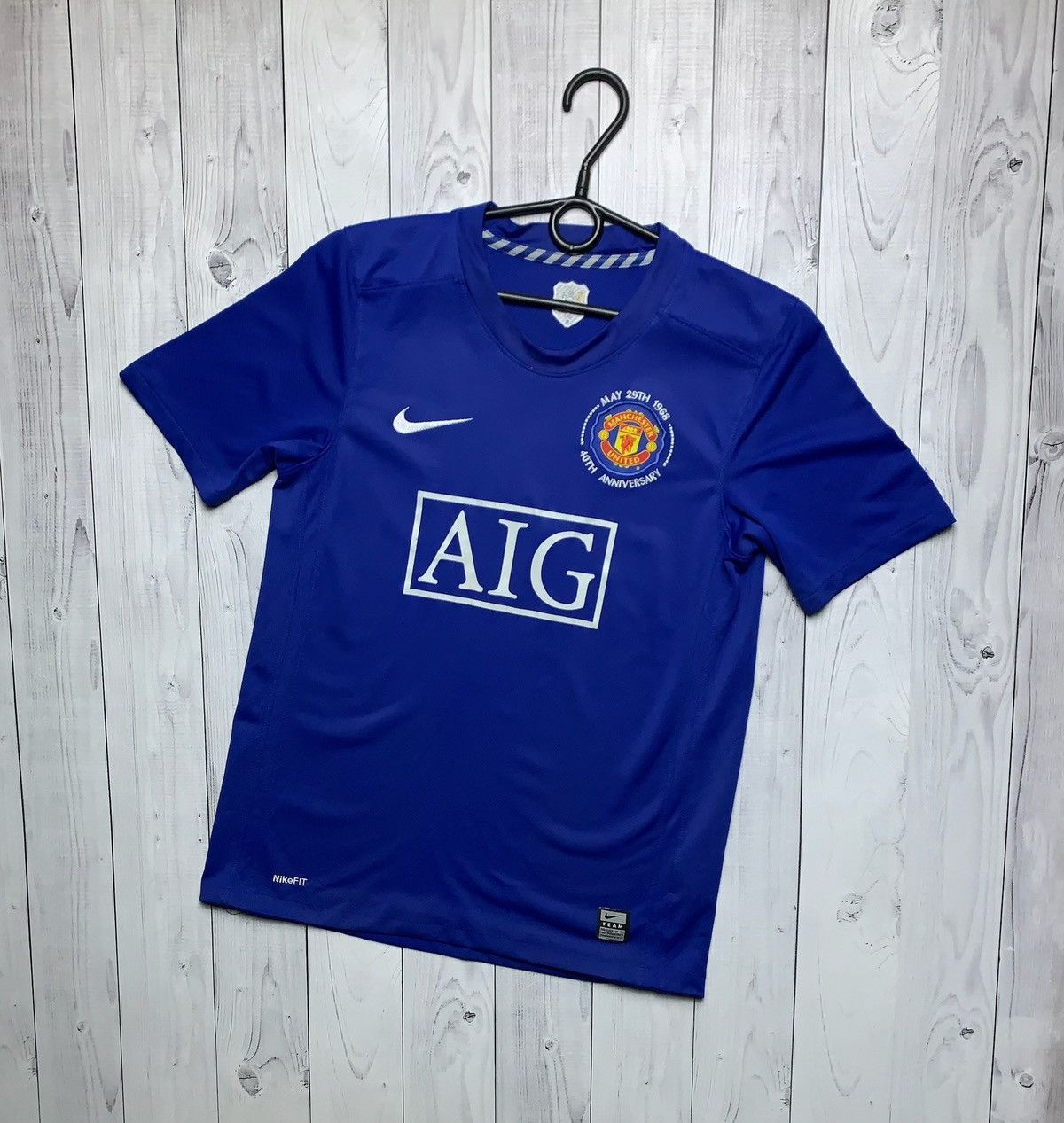 Nike × Vintage Vintage Nike Manchester United soccer jersey size L blue Size US L / EU 52-54 / 3 - 1 Thumbnail