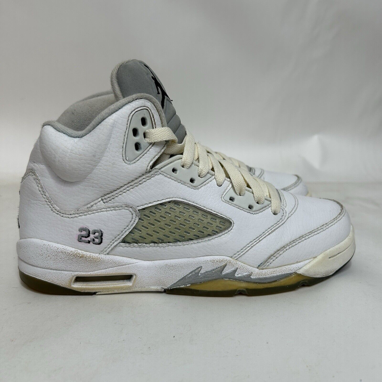 Jordan Brand Nike Shoes Air Jordan 5 Retro BG “White Metallic” 2024 Size US 7 / IT 37 - 4 Thumbnail