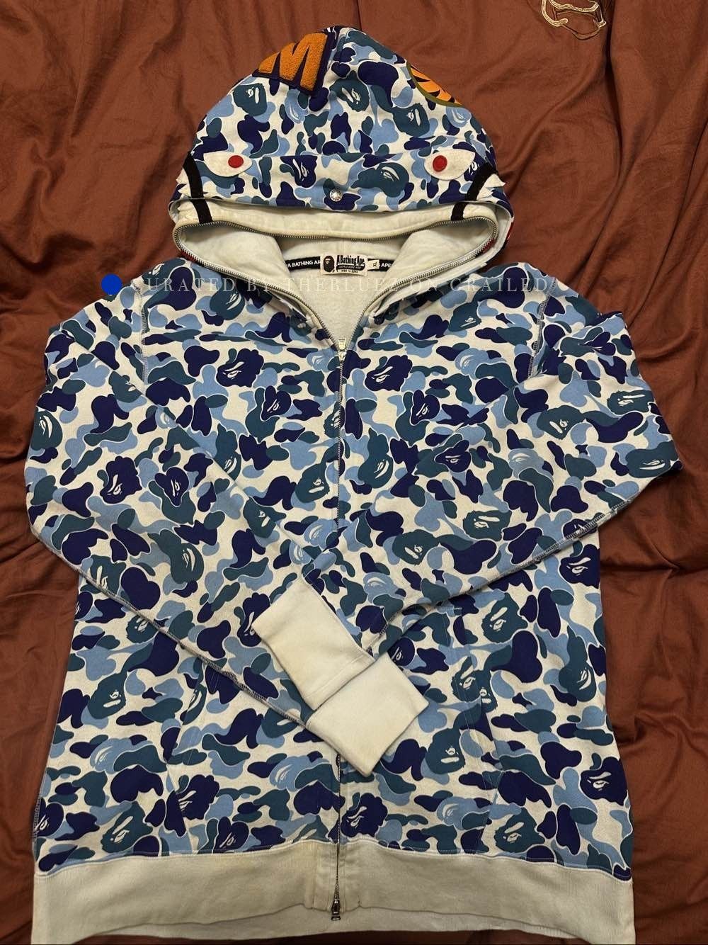 Bape Blue Camo Print Zip-Up Hoodie - XL Size US XL / EU 56 / 4 - 1 Preview