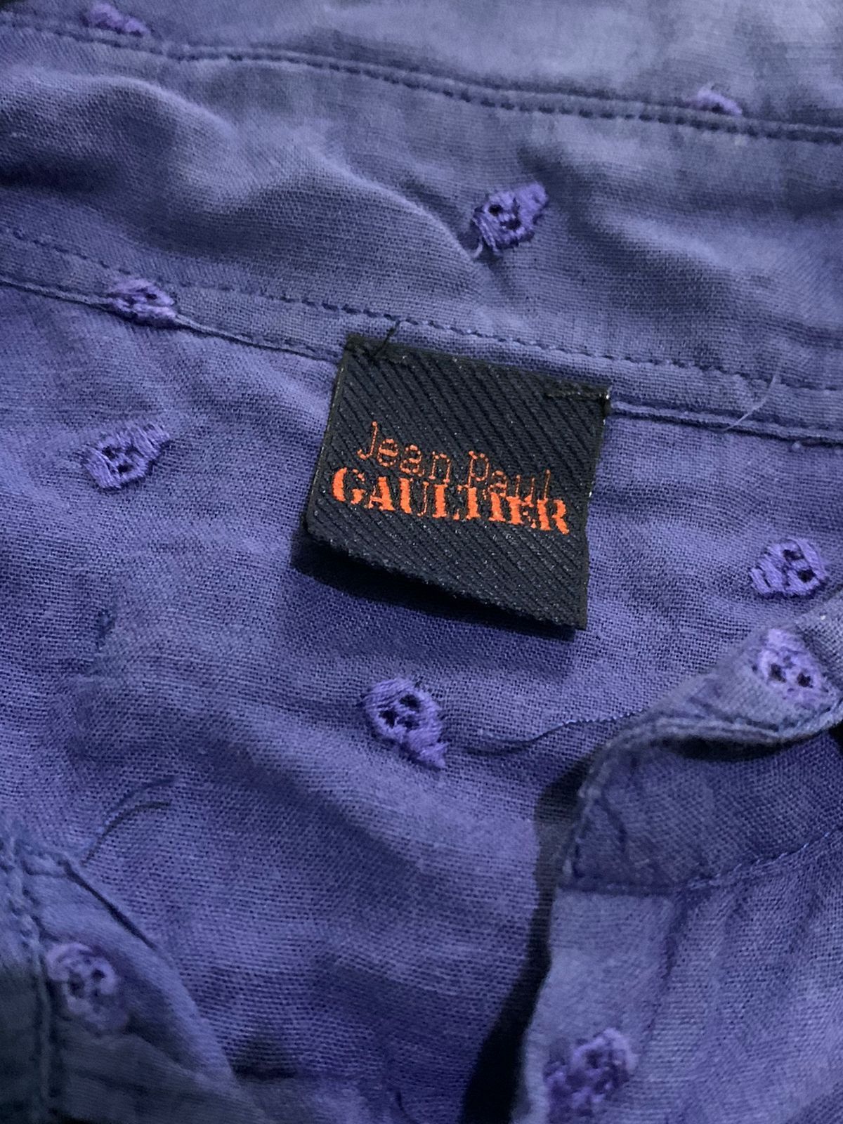 Japanese Brand × Jean Paul Gaultier × Vintage Jean Paul Gaultier Skull Embroidery Shirt Size US M / EU 48-50 / 2 - 3 Thumbnail