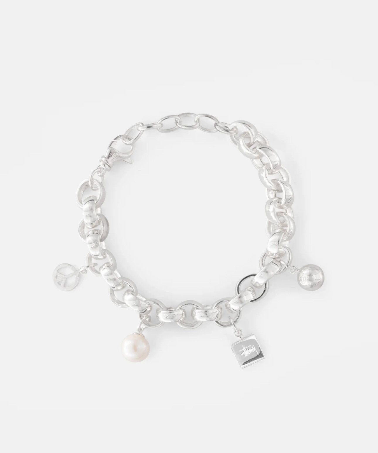image of Stussy Icon Charm Bracelet Sterling Silver, Men's
