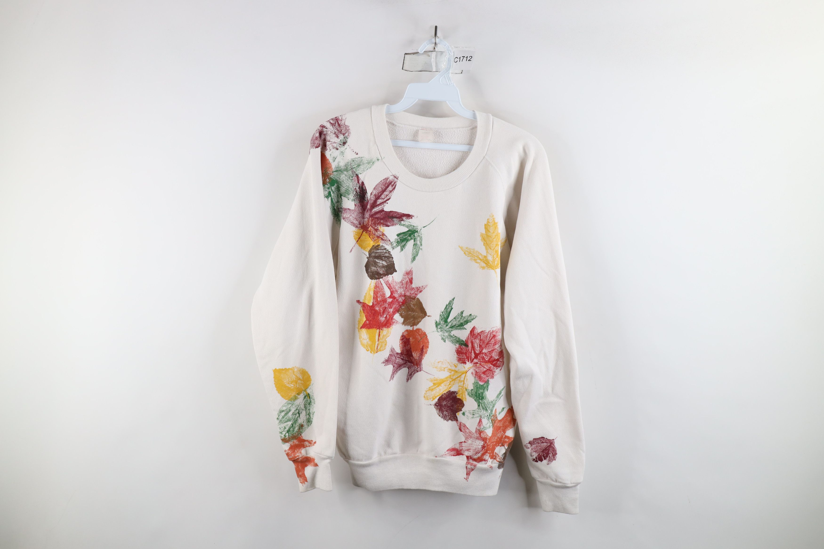 Vintage Vintage 70s 80s Streetwear Nature Leaf Sweatshirt USA Size L / US 10 / IT 46 - 1 Thumbnail