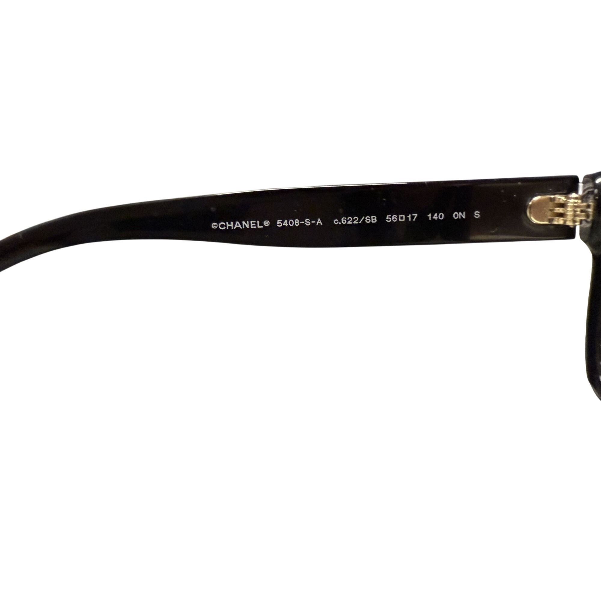 Chanel Chanel 5408 Square Eyeglasses Black Frame Clear Lenses Made Size ONE SIZE - 6 Thumbnail