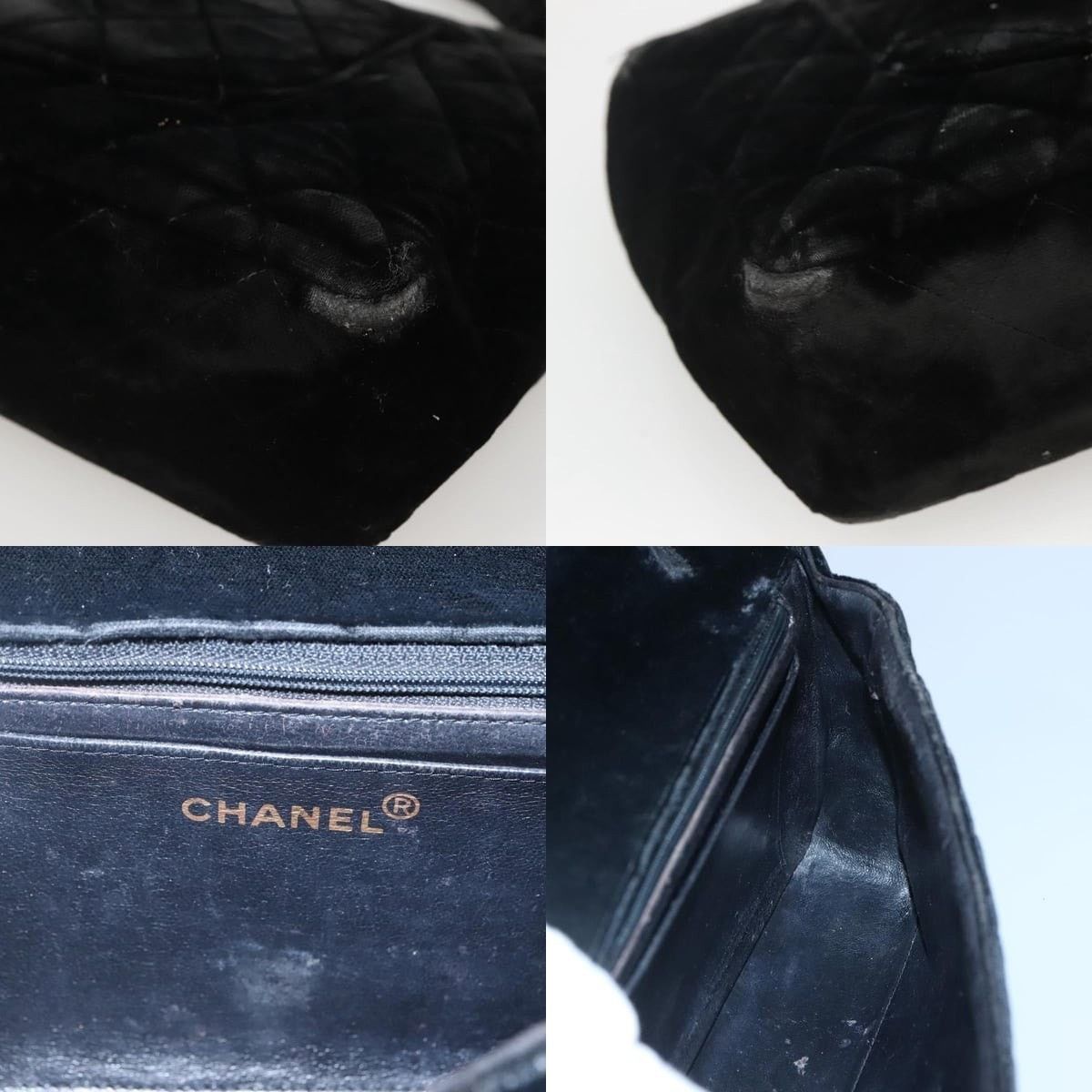 Chanel Chanel Matelasse Handbag Velour Black Gold CC Size ONE SIZE - 6 Thumbnail