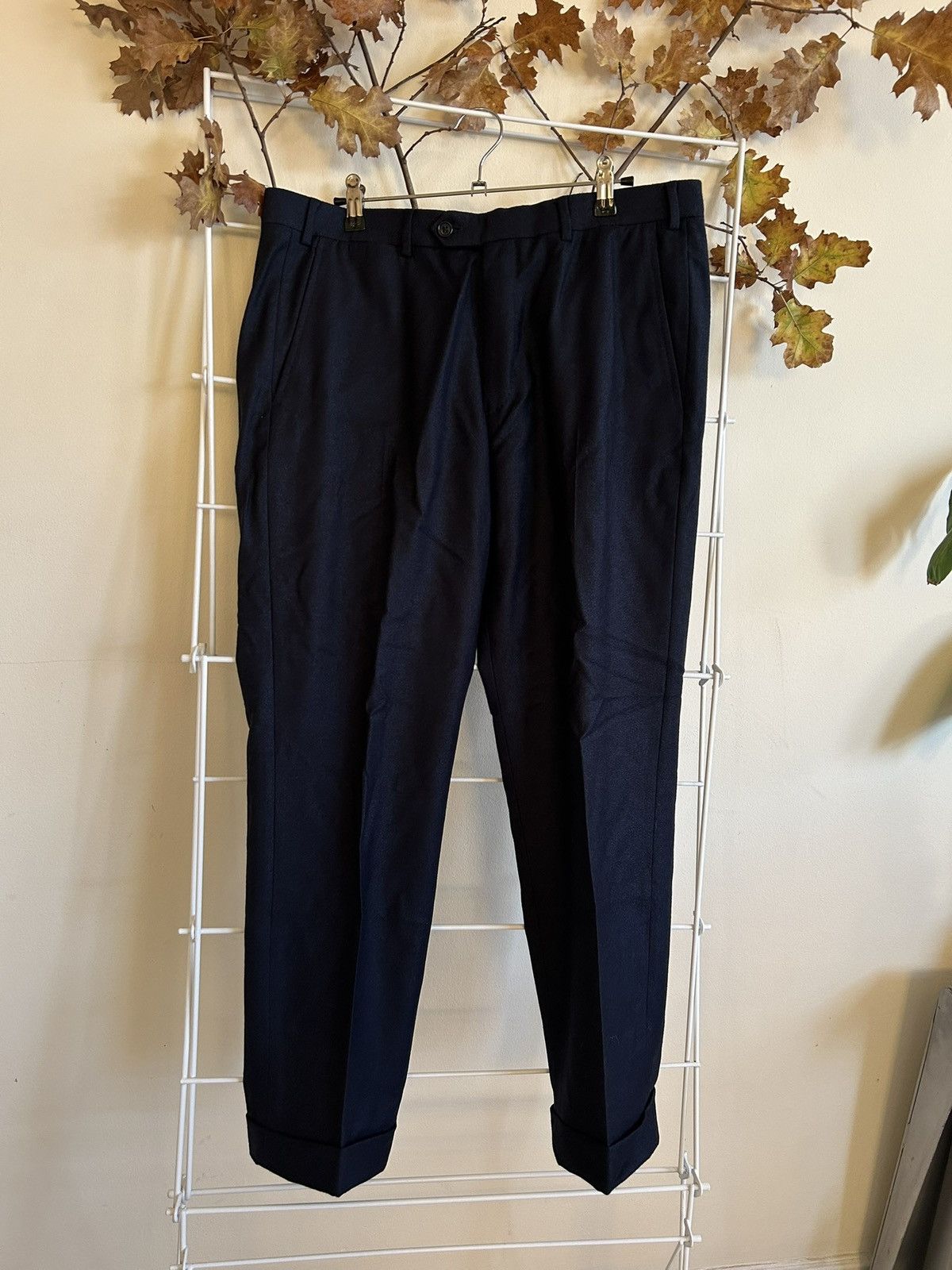 Armani Collezioni Vintage Armani navy flannel wool trousers size 36 Size US 36 / EU 52 - 1 Thumbnail
