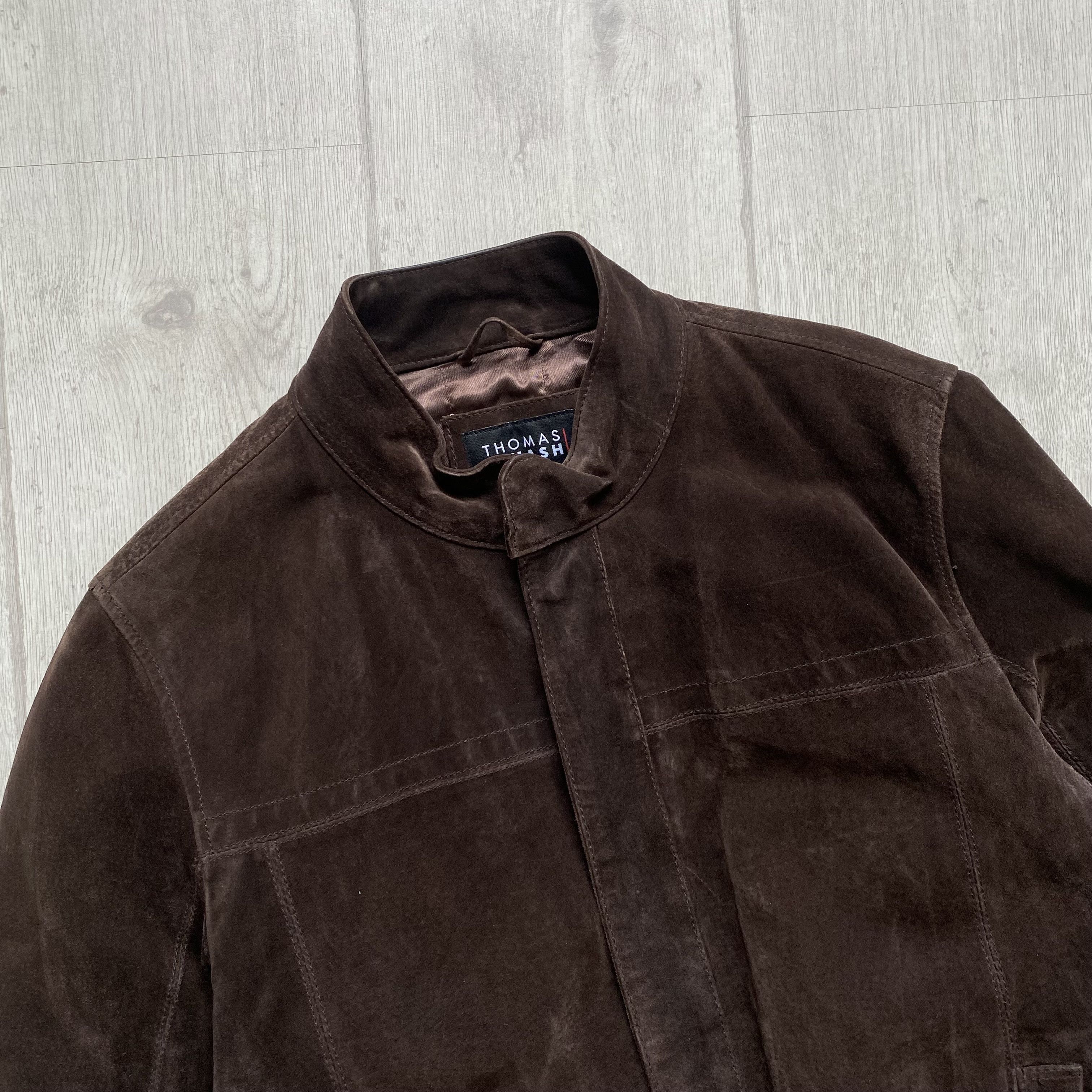 Genuine Leather Thomas Vintage Bomber Leather Suede Jacket Brown Y2K Size US S / EU 44-46 / 1 - 4 Thumbnail